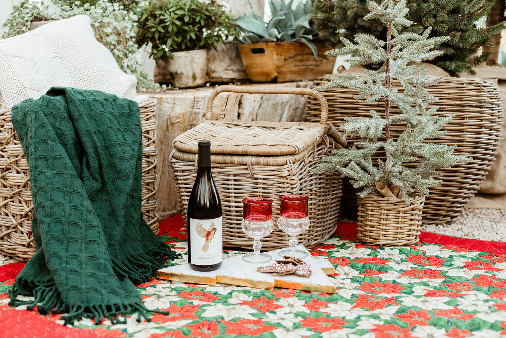 Rattan Picnic Basket with Carry Handles