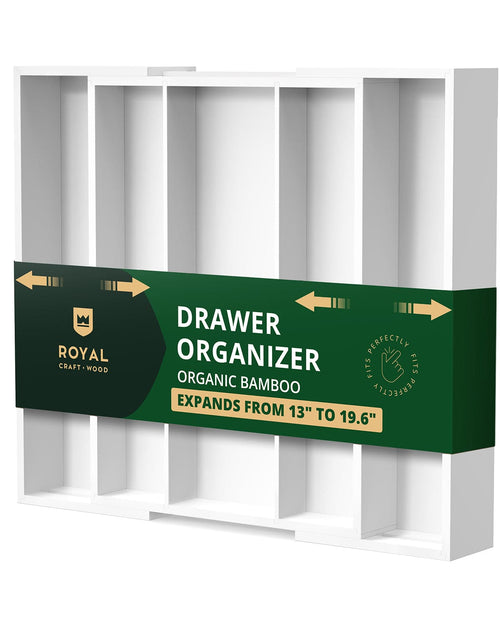 White five-slot utensil drawer organizer
