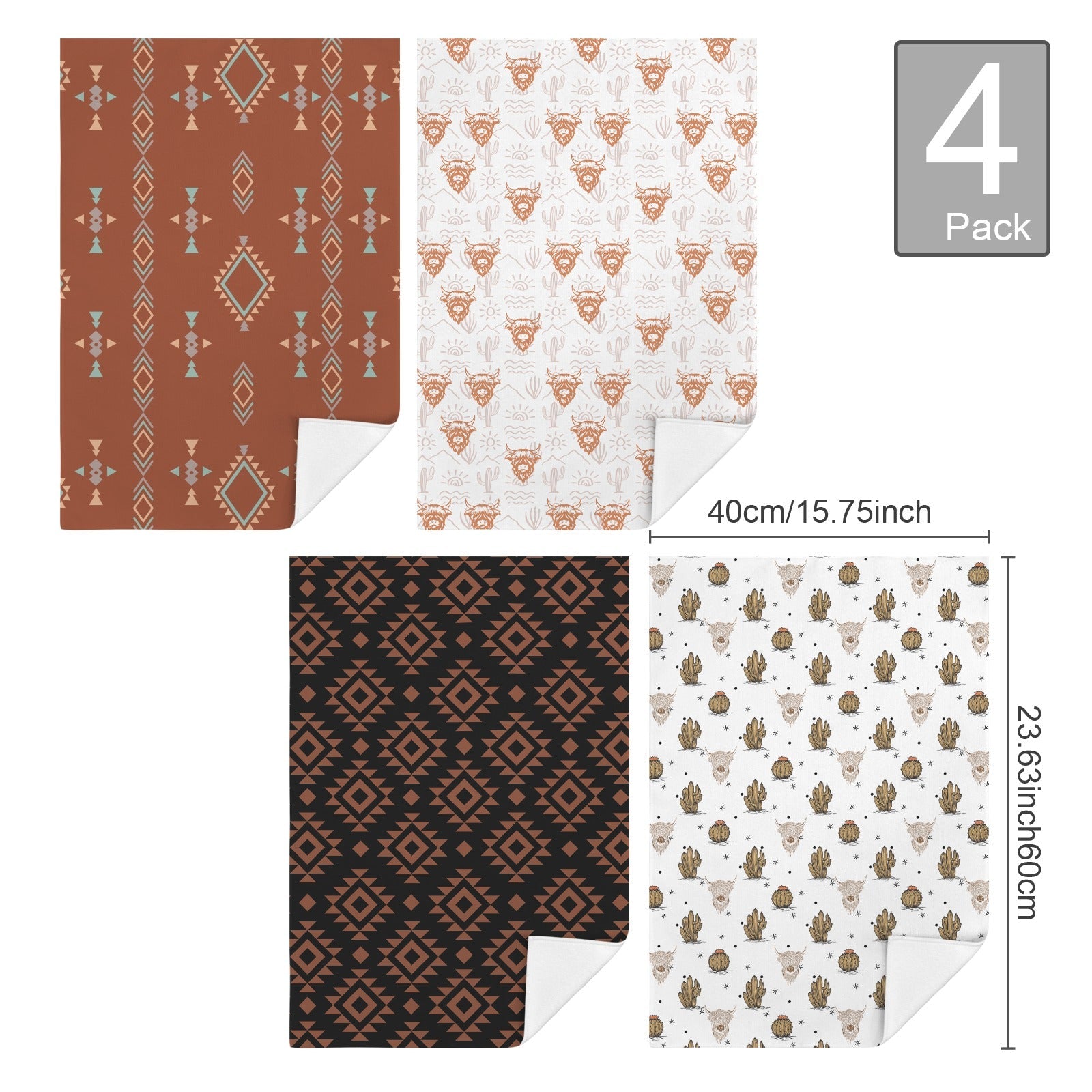 Baha Ranch Highlands Southwest Kitchen Towels — Set of 4 – alternate product view