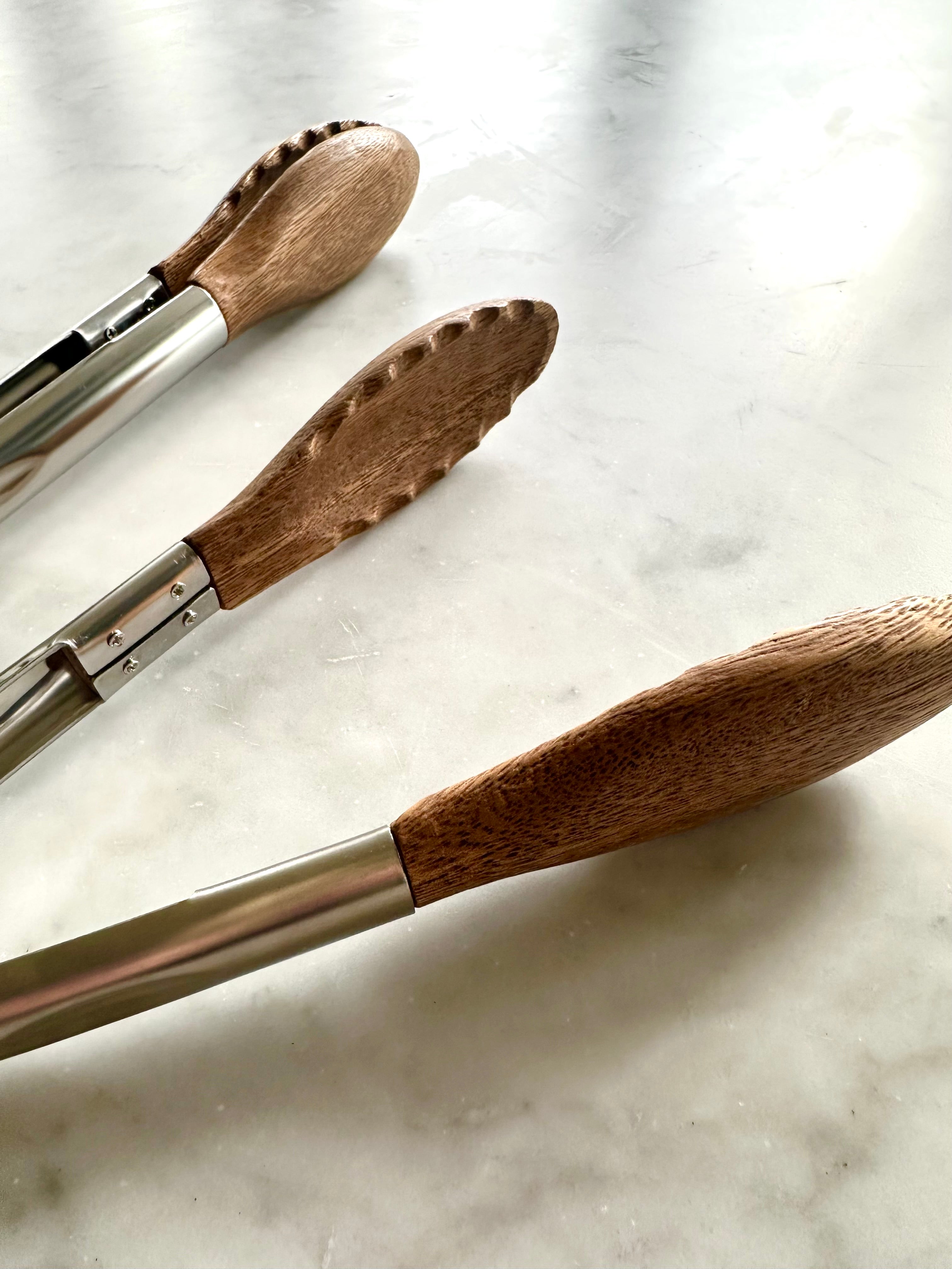 Carmel Acacia Wood Kitchen Tongs — 12" & 15" Set – alternate product view