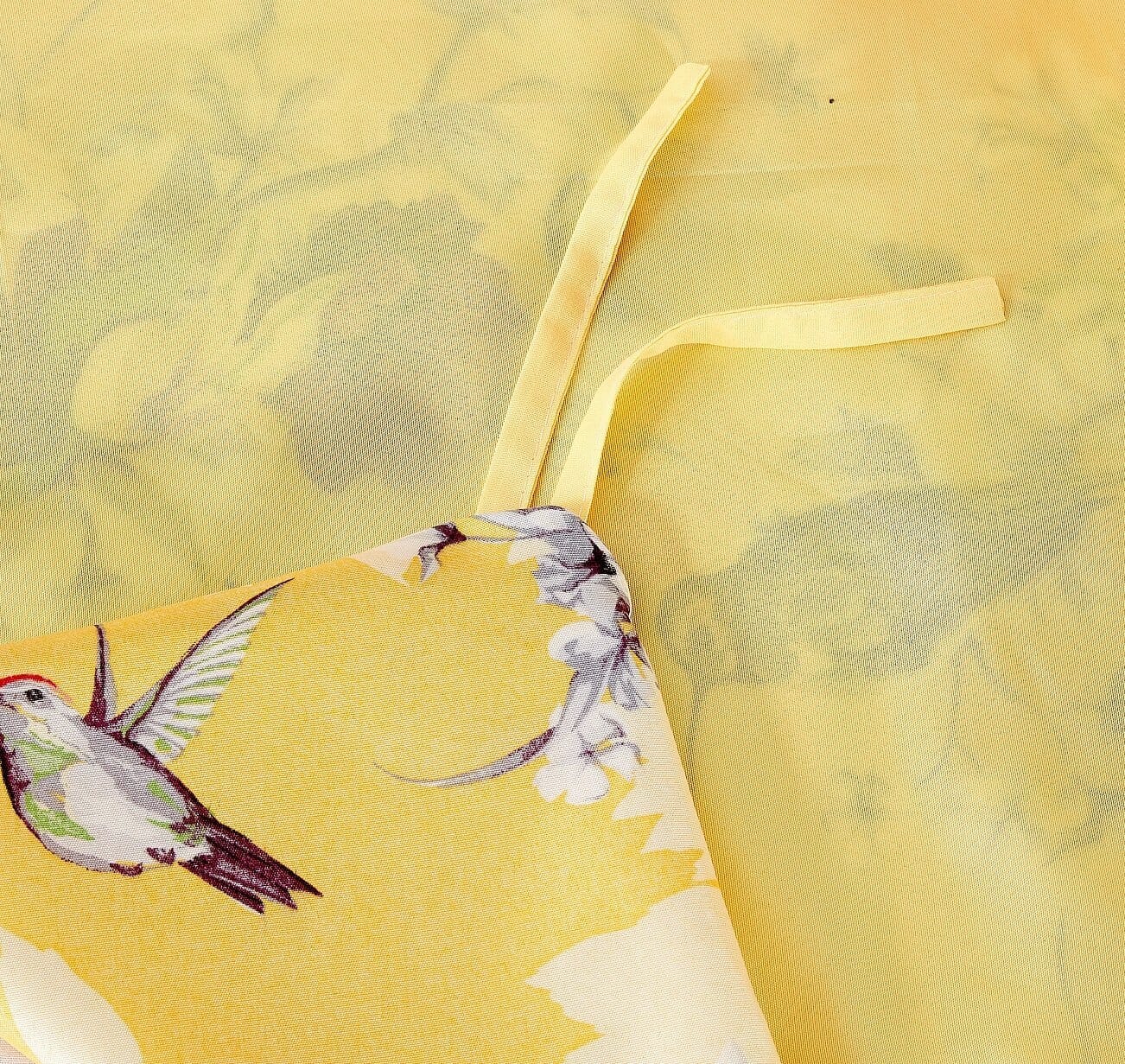 DaDa Bedding Sunshine Yellow Hummingbird Floral Duvet Cover Set