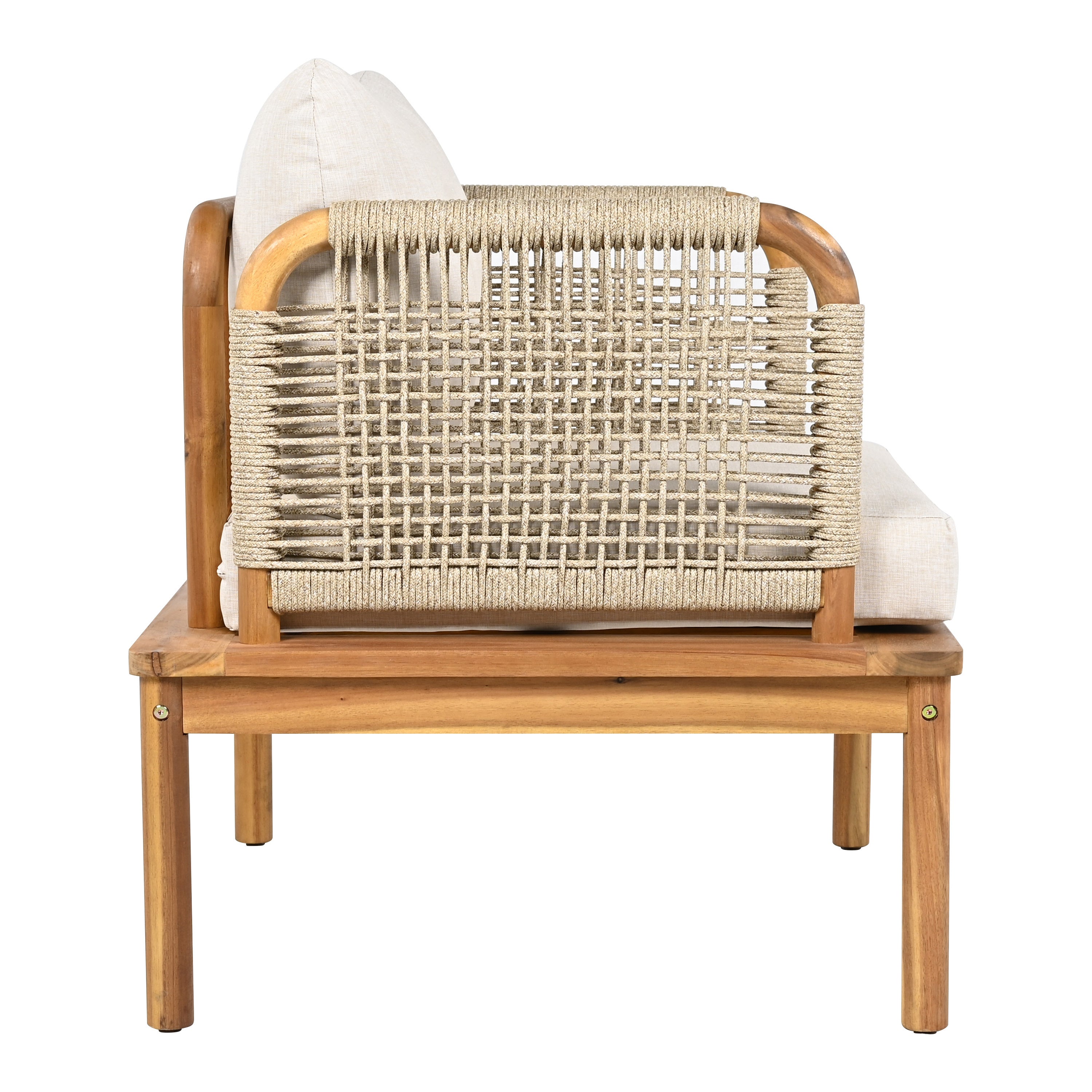 5-Piece Acacia Wood & Rope Patio Set