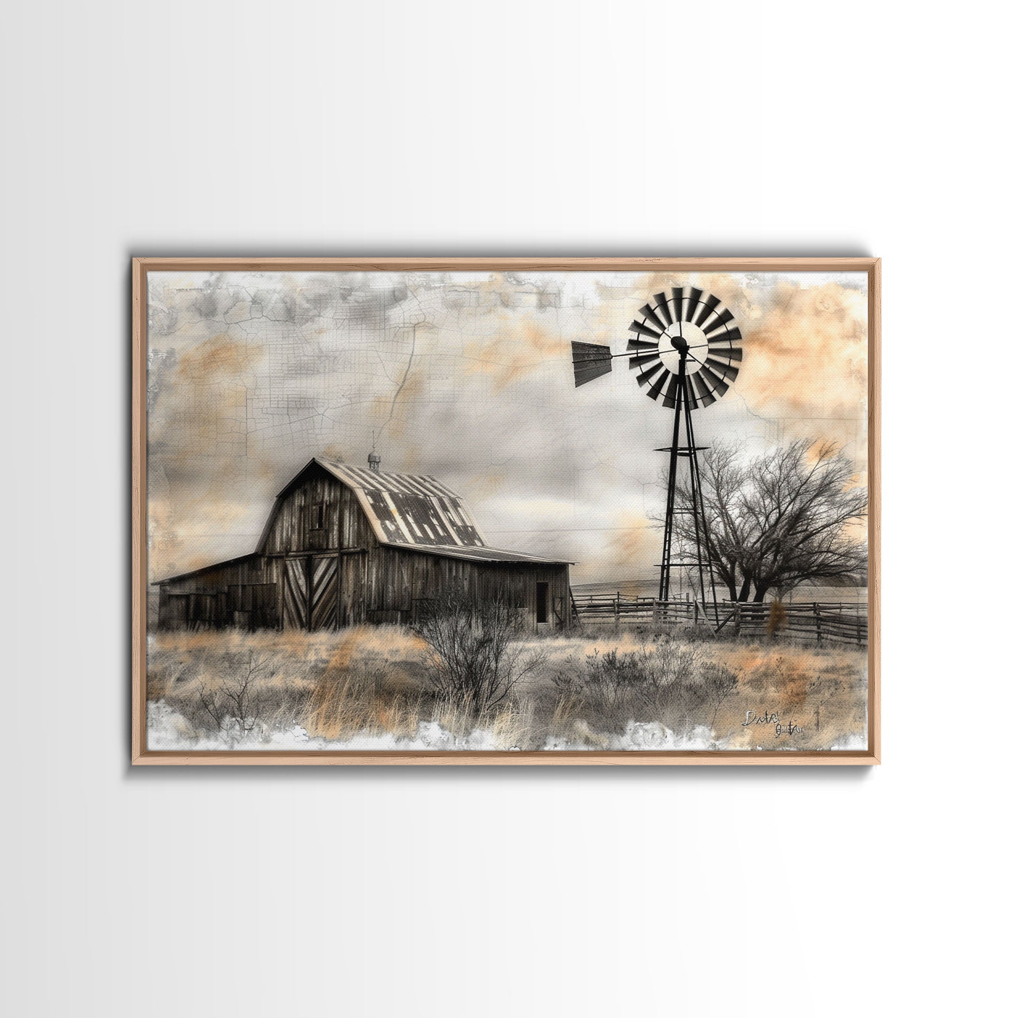 Rustic Farmhouse Barn Canvas Wall Art