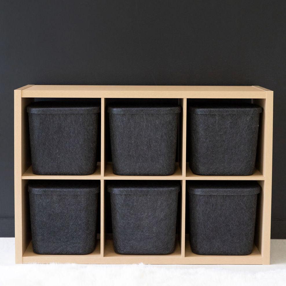 The Sculpted Bin — Original with Lid | Set of 3
