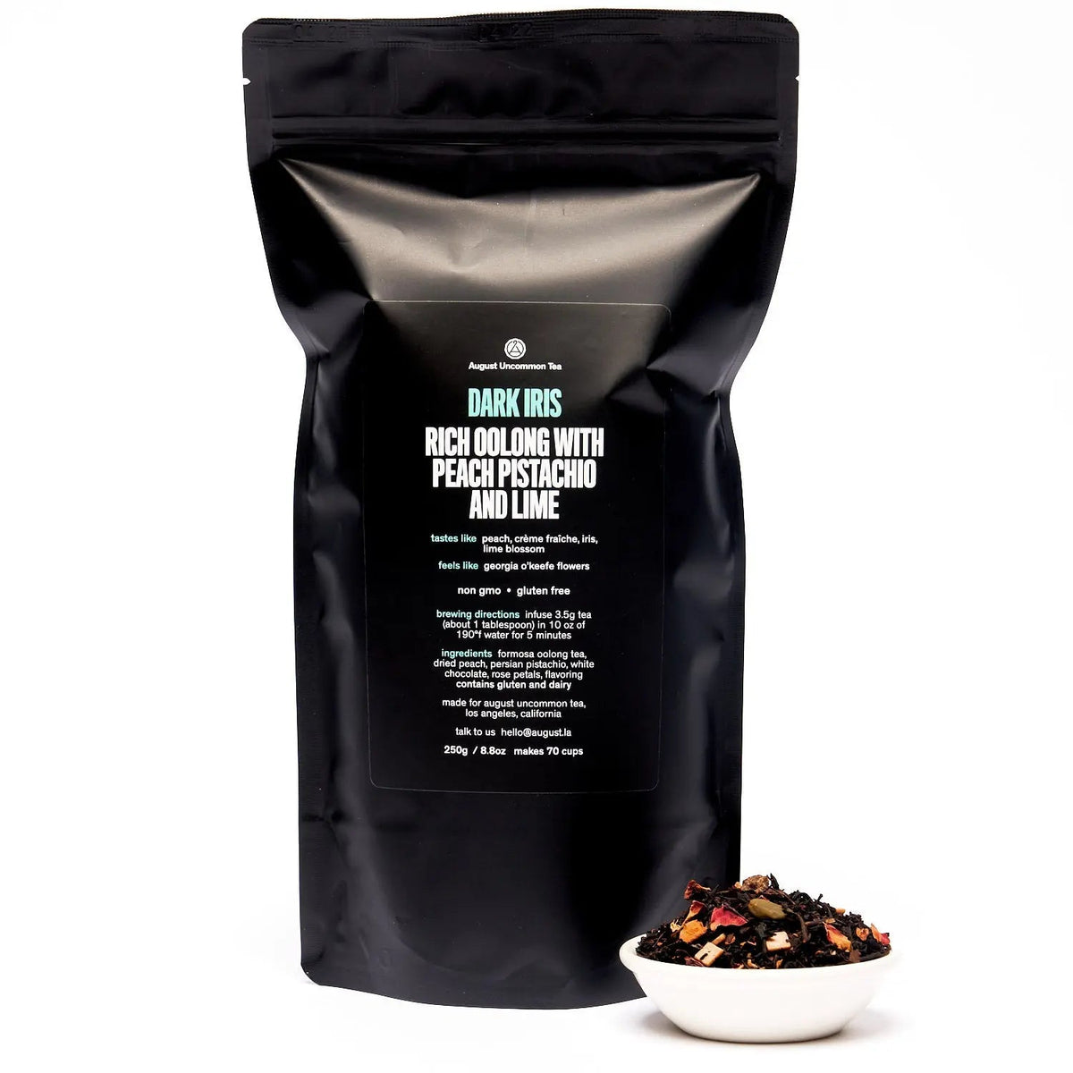 Dark Iris Peach Pistachio Oolong Tea