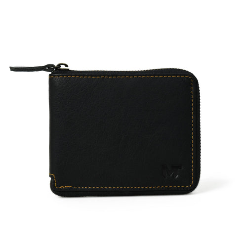 Classy Leather Bags Adams buffalo leather bifold wallet in black