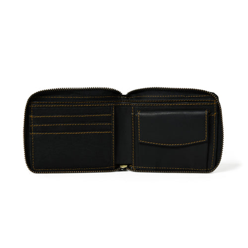 Adams Buffalo Leather Bi-Fold Wallet – Black