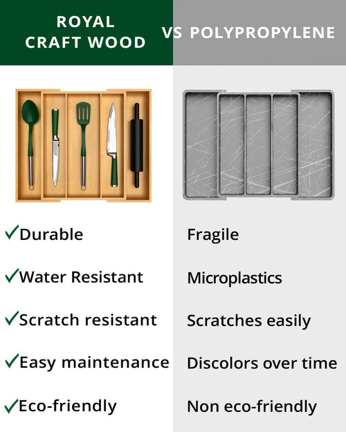 5-Slot Utensil Drawer Organizer — Natural