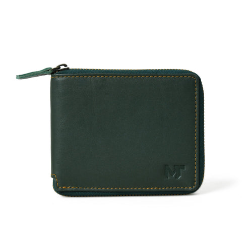 Classy Leather Bags Adams buffalo leather bifold wallet in green