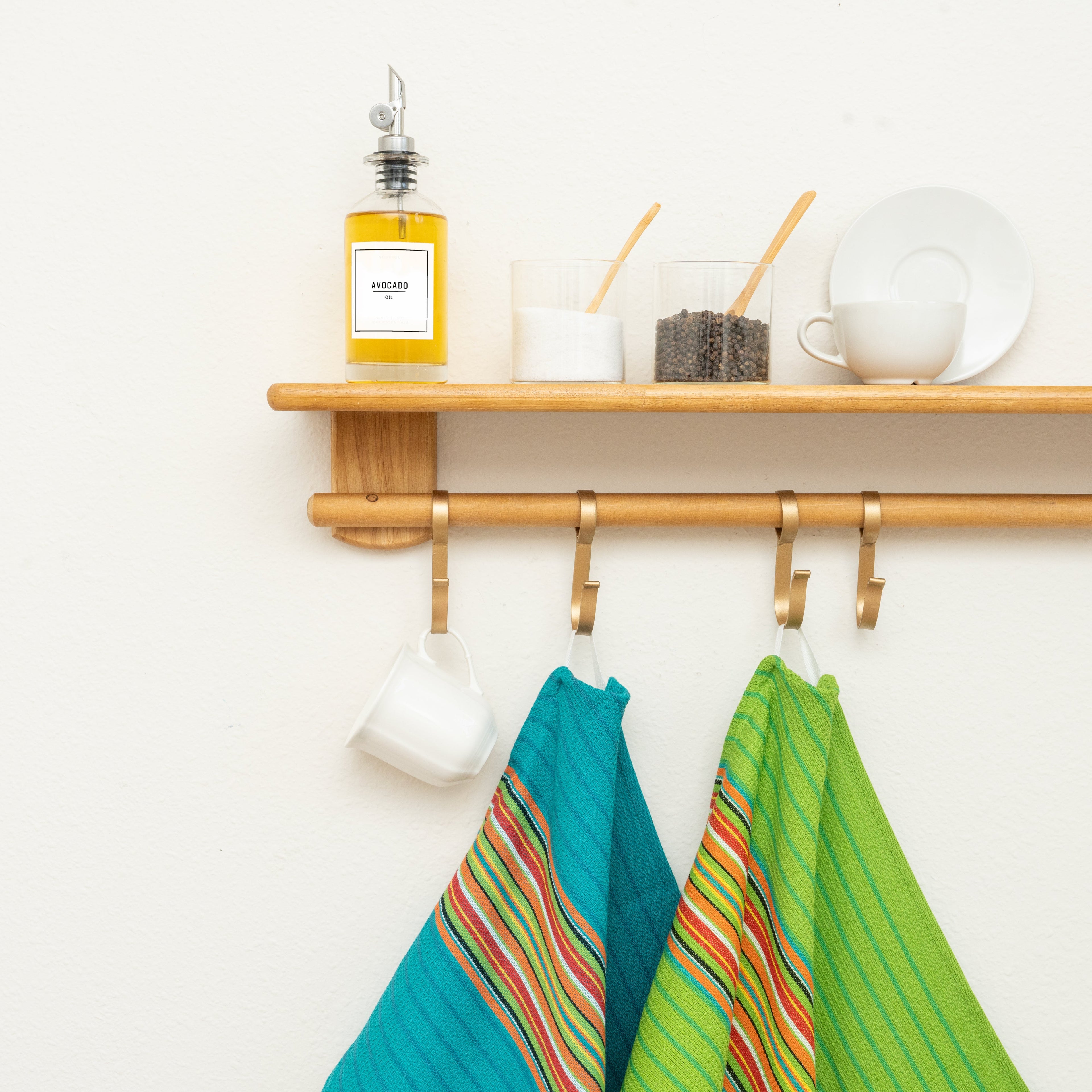 Salsa Stripe Cotton Kitchen Towels — Set of 6 – alternate product view