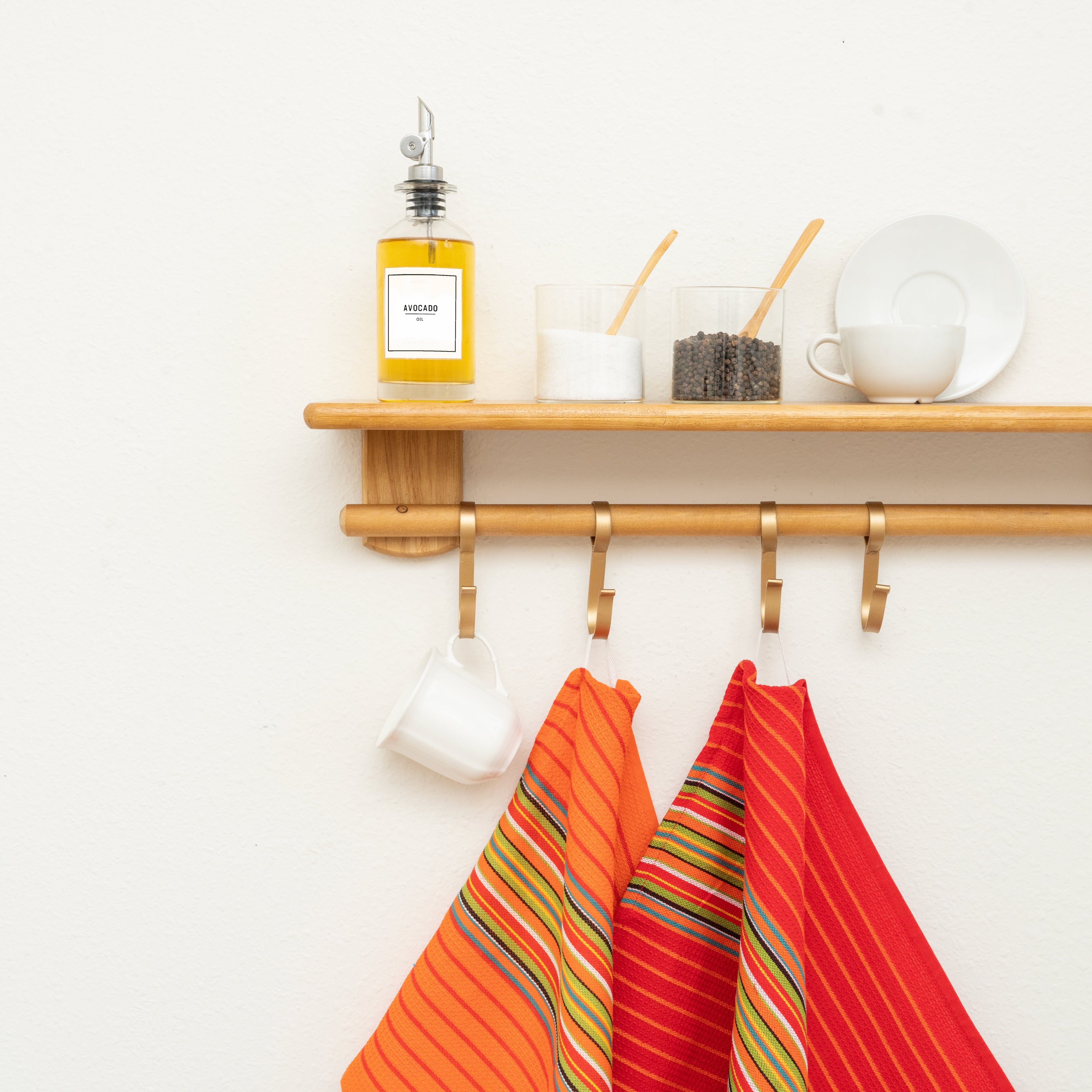 Salsa Stripe Cotton Kitchen Towels — Set of 6 – alternate product view