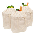 Natural canvas drawstring grocery tote