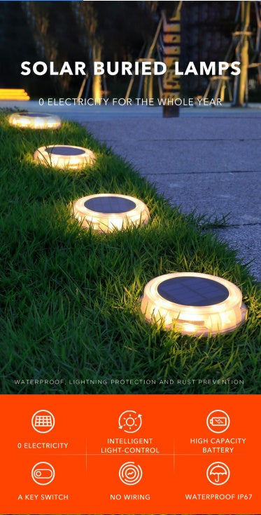 Solar path light shown in outdoor garden setting