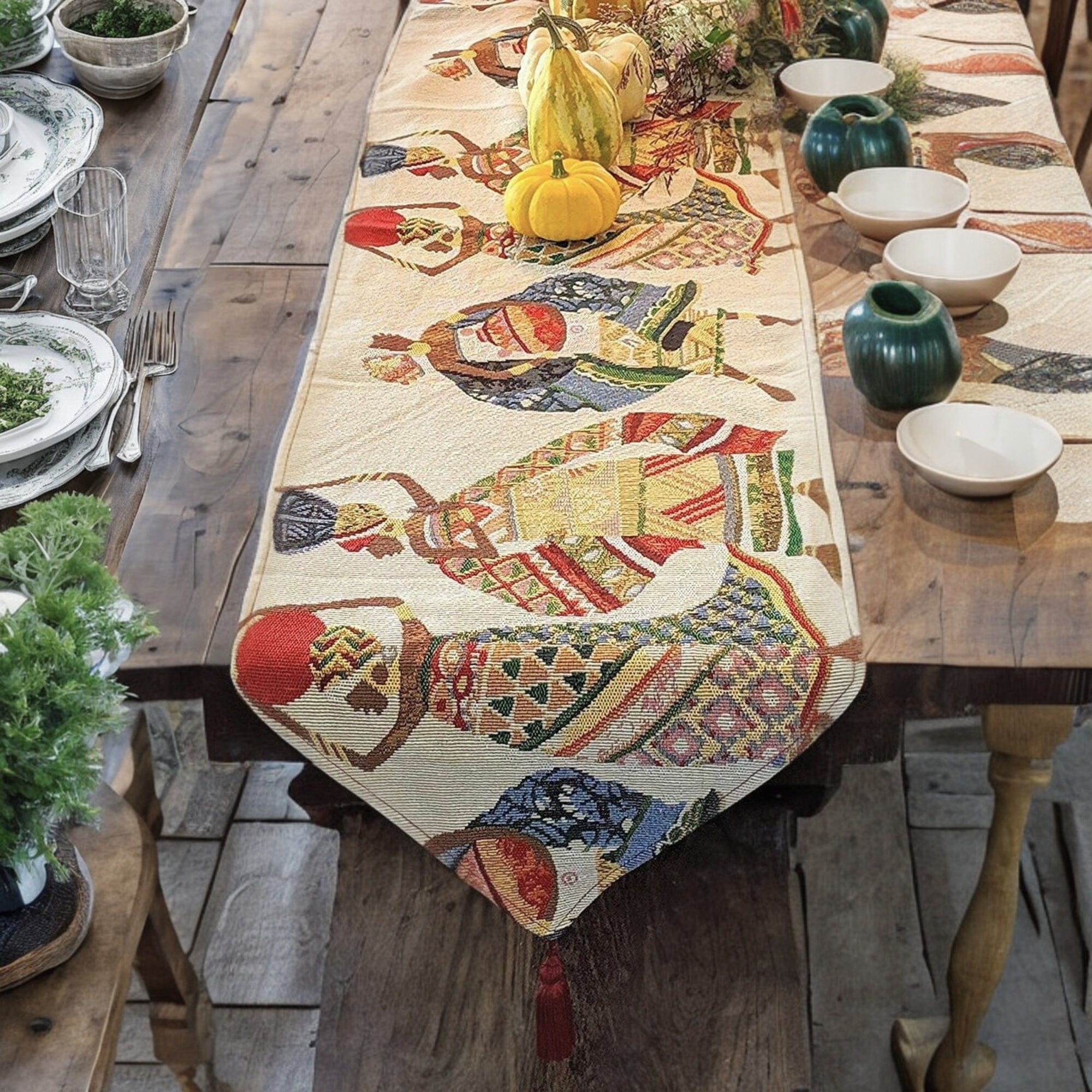 DaDa Bedding Dancing Women African Dreams Elegant Woven Tapestry Dining Table Runner (18117)