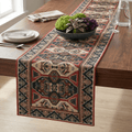 DaDalogy Elegant Majestic Kilim Red Persian Rug Ornate Floral Woven Tapestry Table Runner (18195)