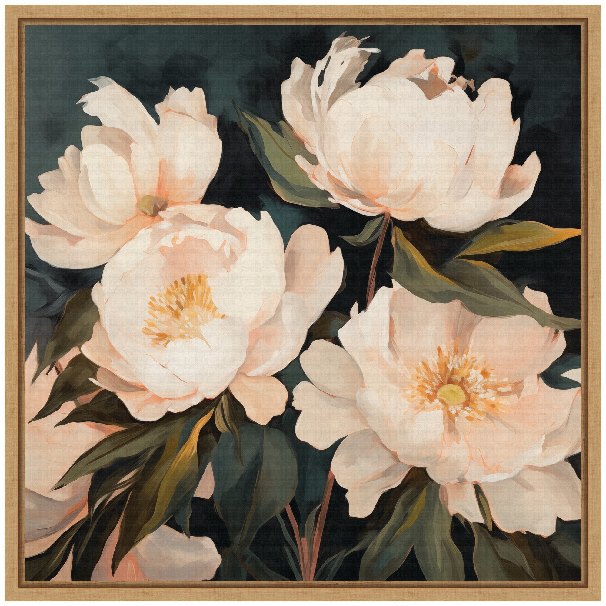 Sylvie Painterly Floral Bouquets Framed Canvas Art