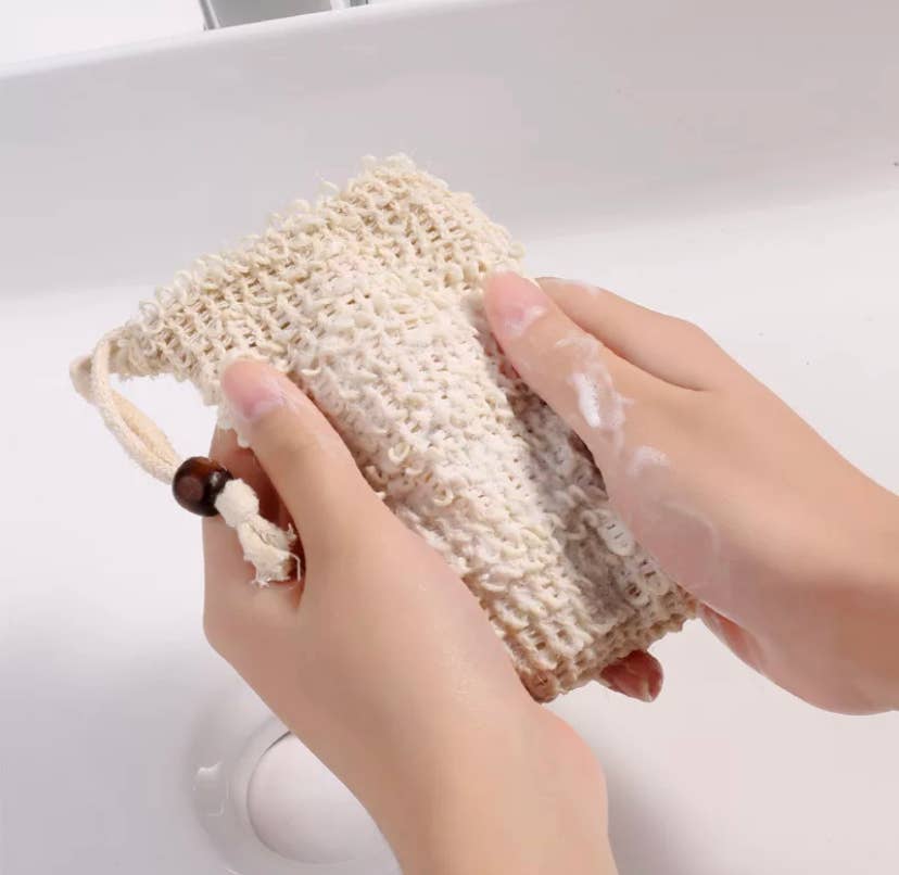 Natural plant based sisal soap saver pouch