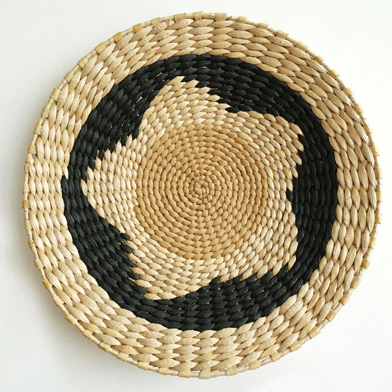 Woven grass wall decor
