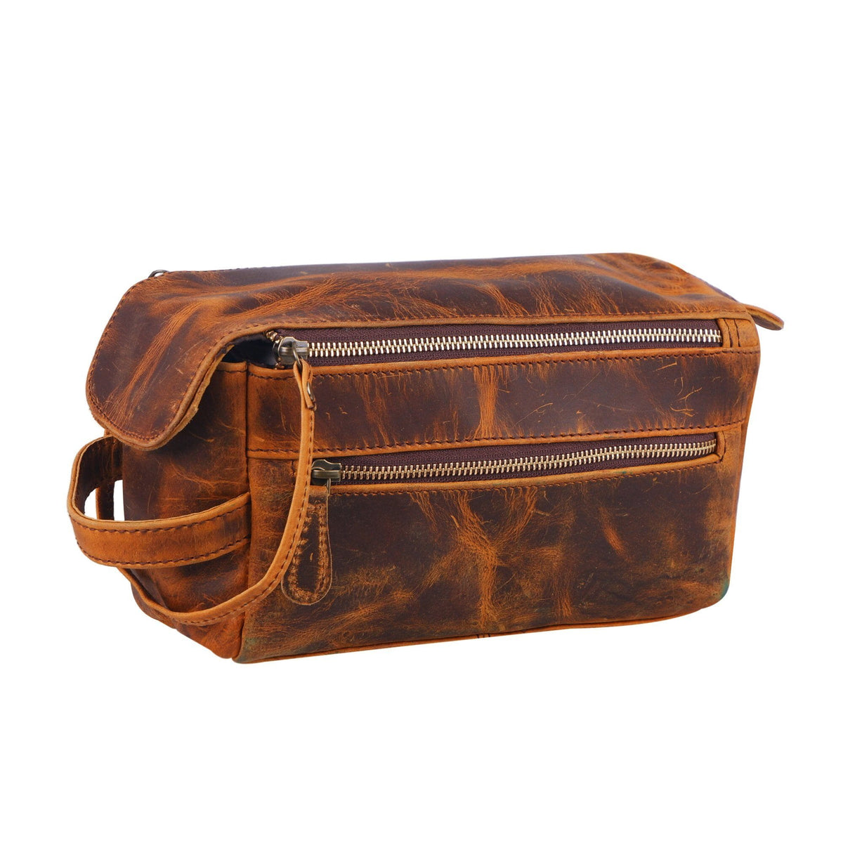 Reuben Full-Grain Buffalo Leather Travel Dopp Kit
