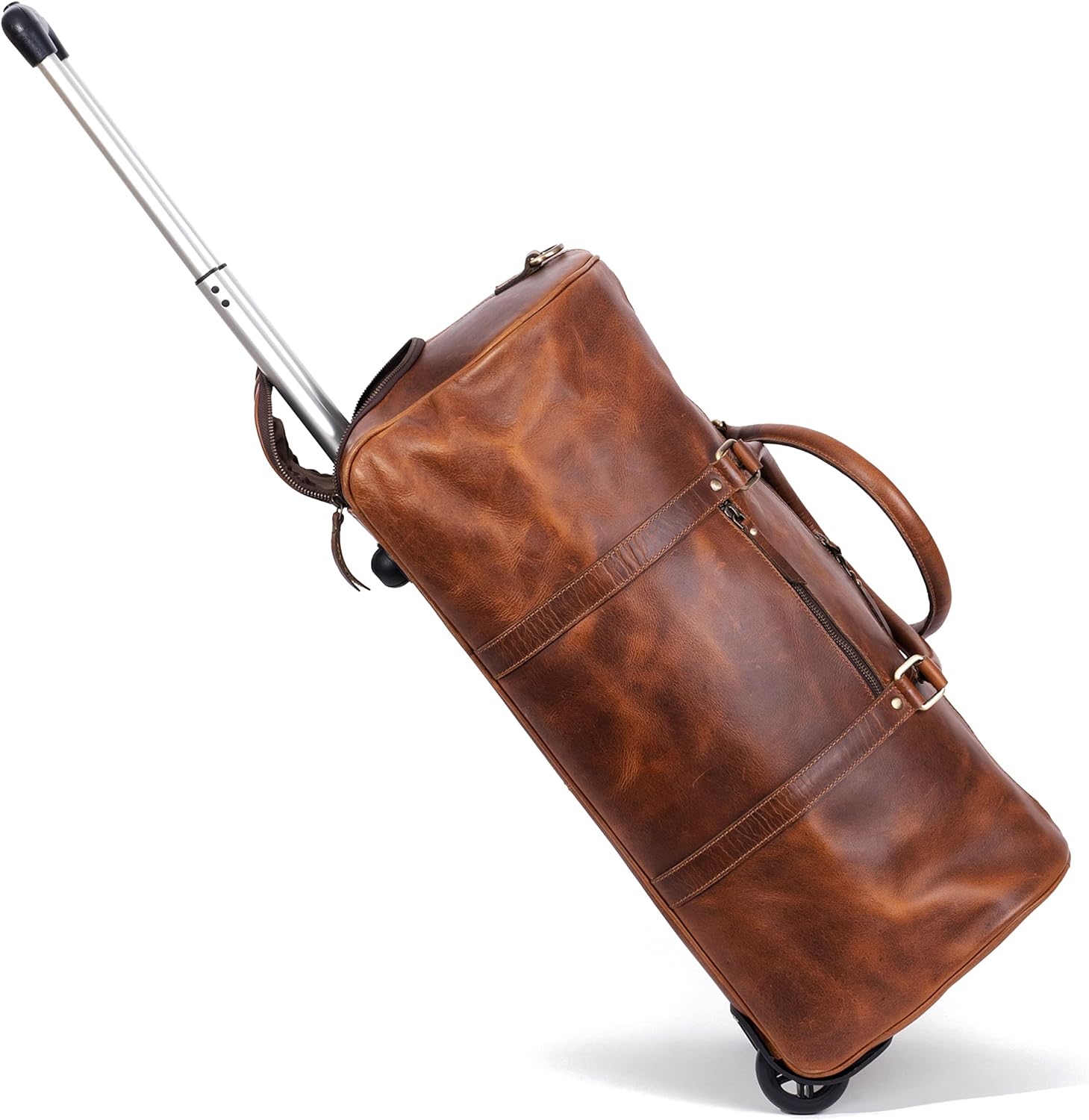 Buffalo Leather Wheeled Trolley Duffel