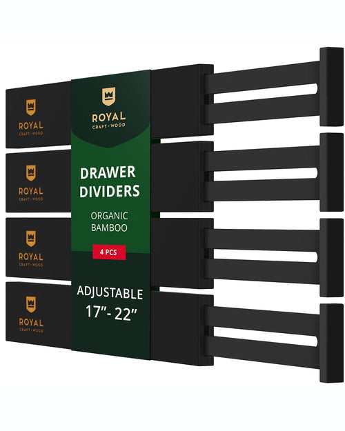 22-inch black drawer dividers for household organization