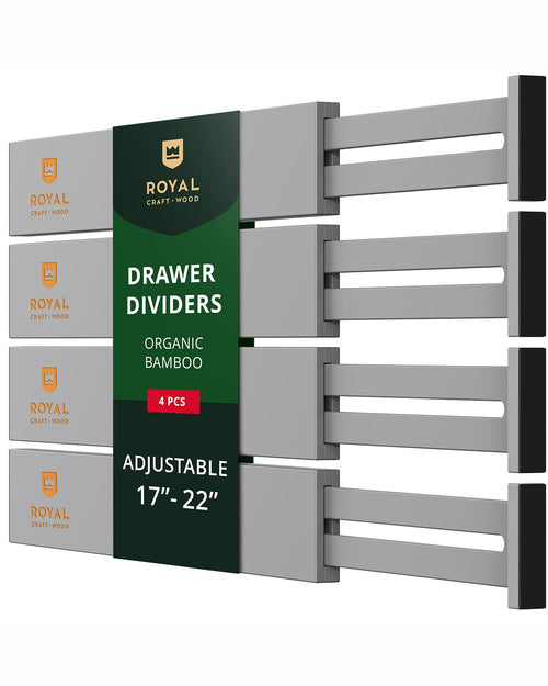 22-inch gray drawer dividers for household organization
