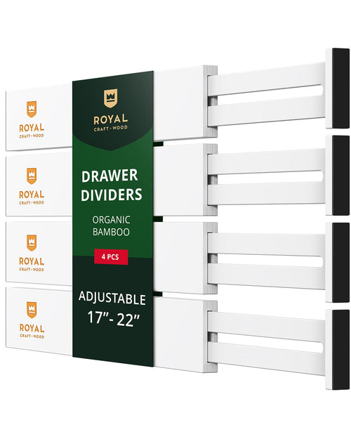 22-inch white drawer dividers for household organization