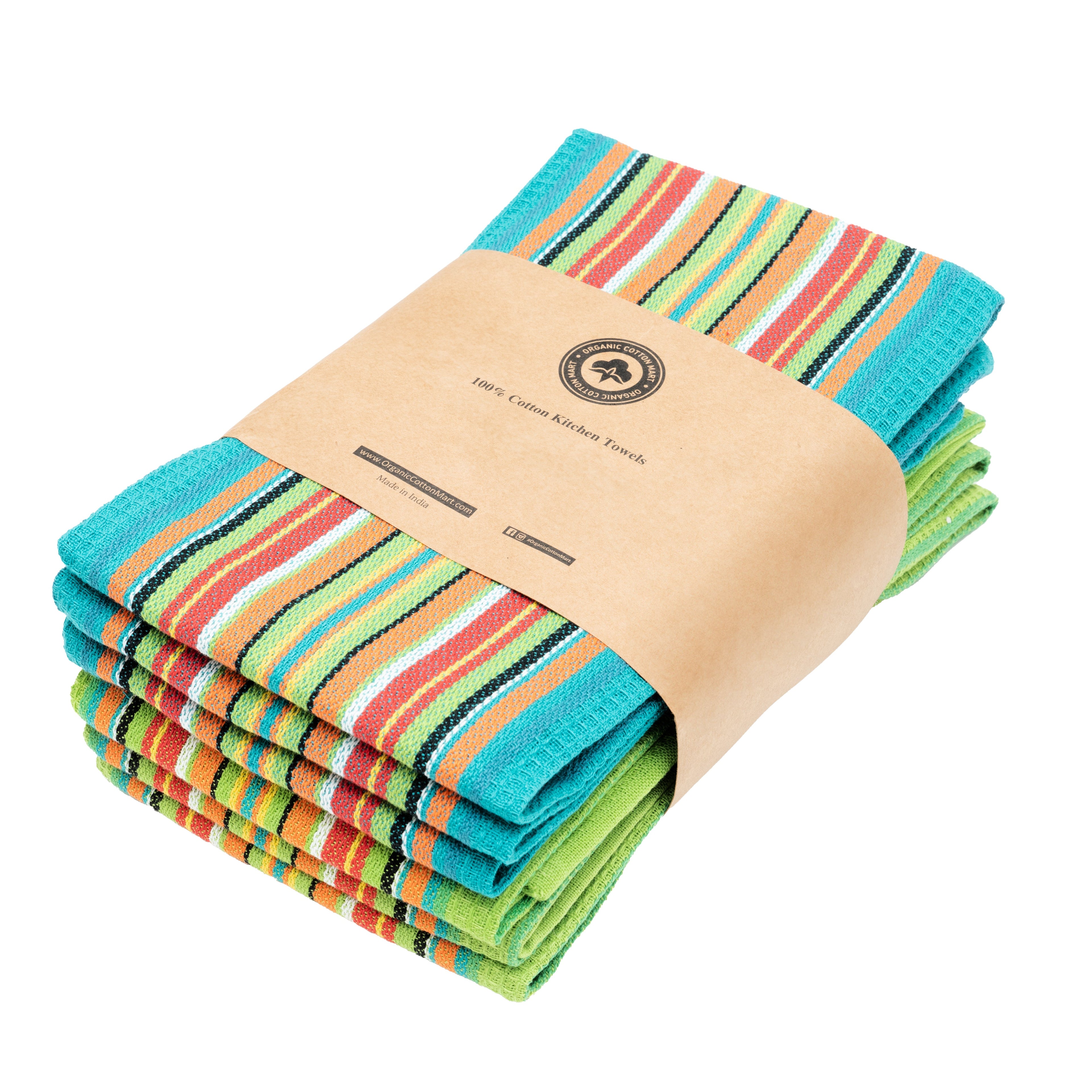 Salsa Stripe Cotton Kitchen Towels — Set of 6 – alternate product view