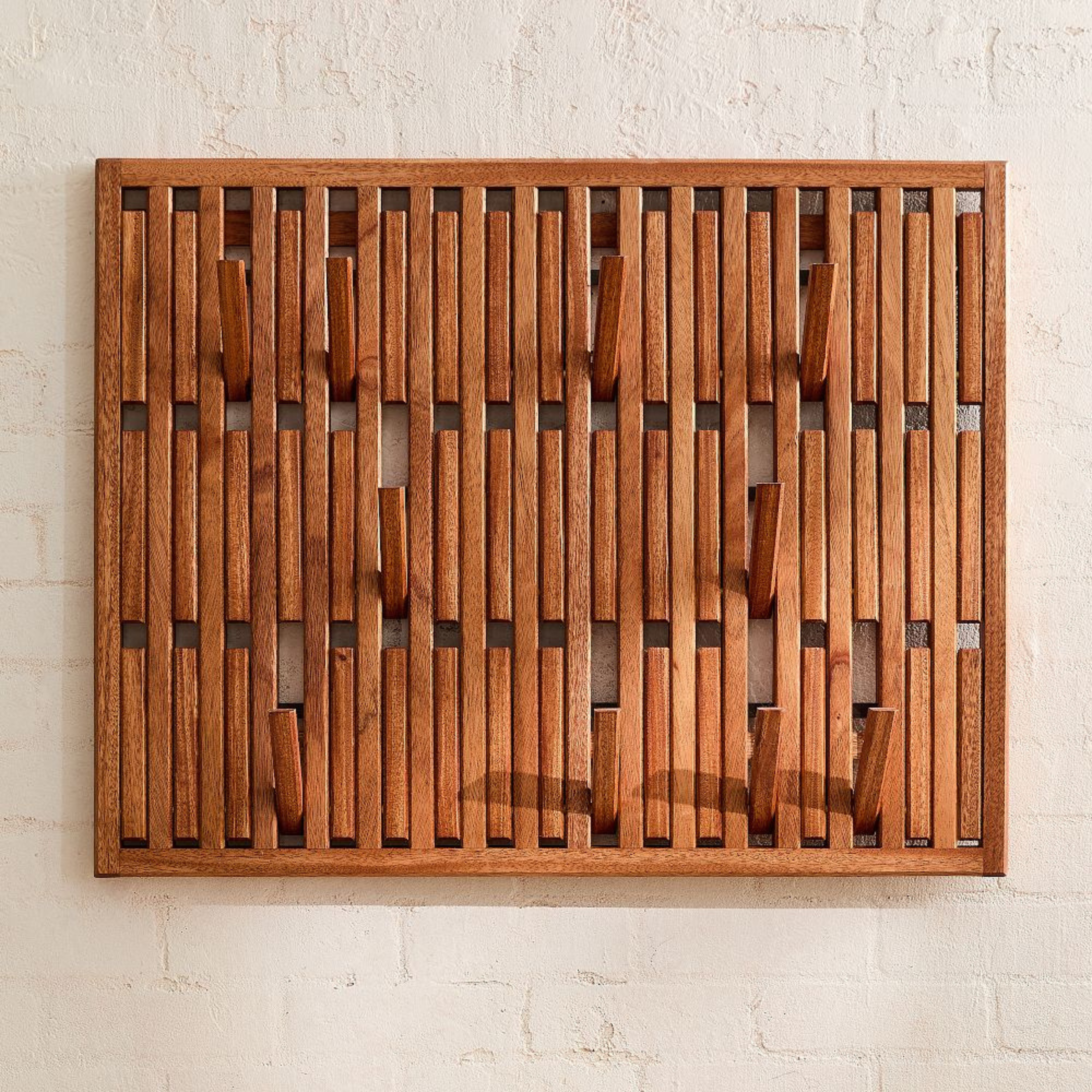 Magnetic Coat Rack with Flip-Down Hooks | Entryway Organizer