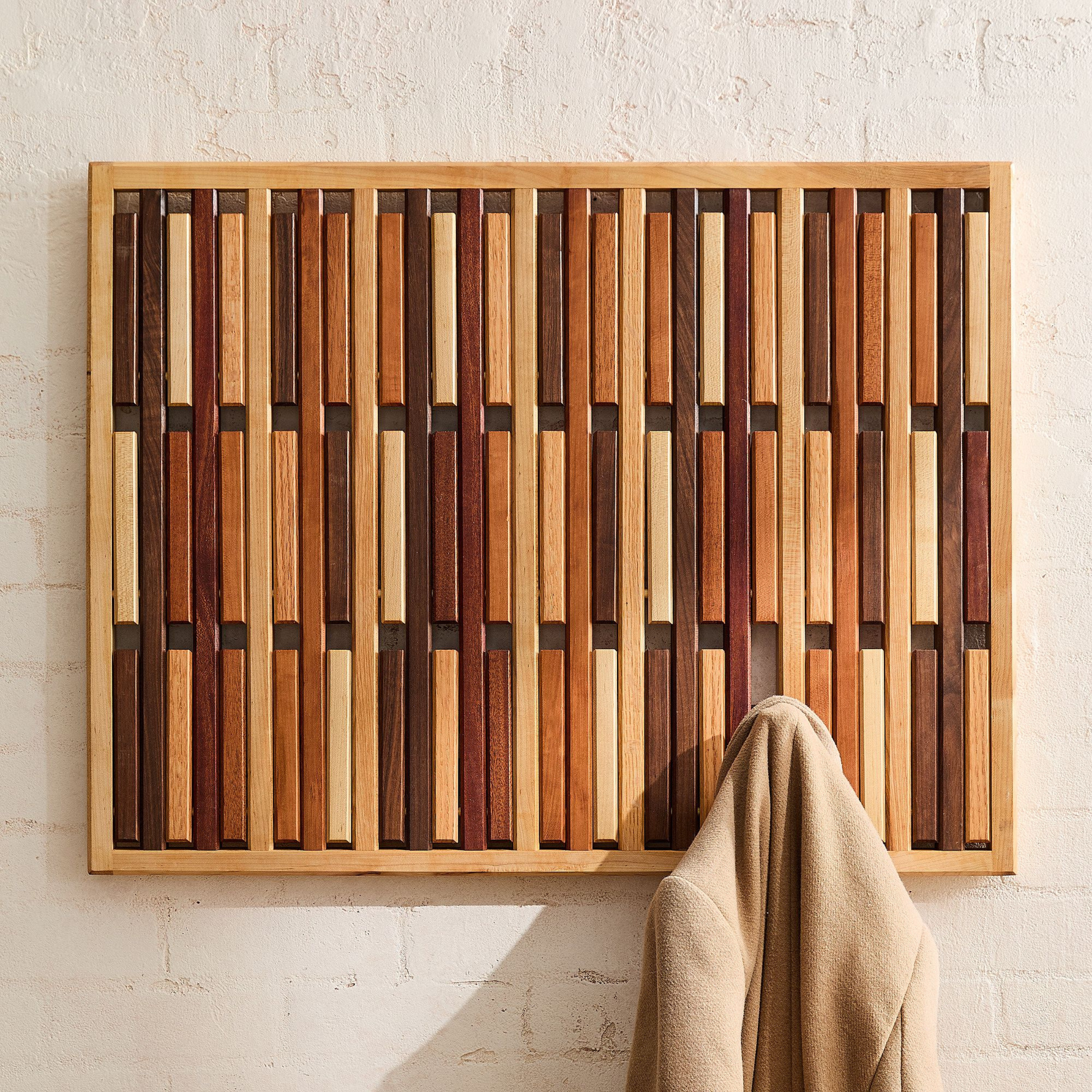Magnetic Coat Rack with Flip-Down Hooks | Entryway Organizer