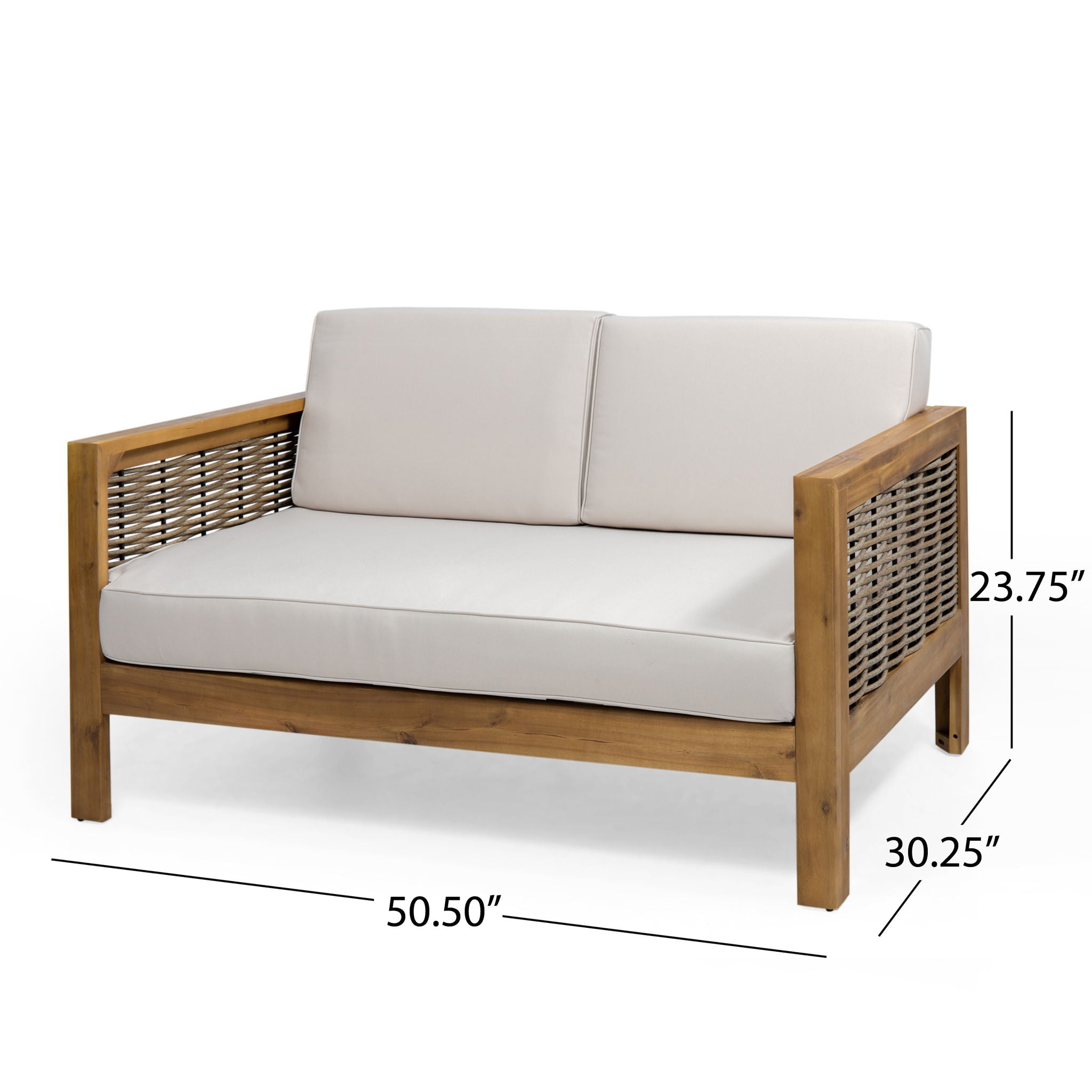 Acacia Wood Loveseat & Coffee Table Patio Set