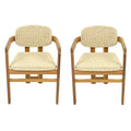 Acacia Wood & Rattan Patio Armchairs - Set of 2