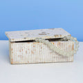Ataca large natural marble keepsake box in warm beige tones