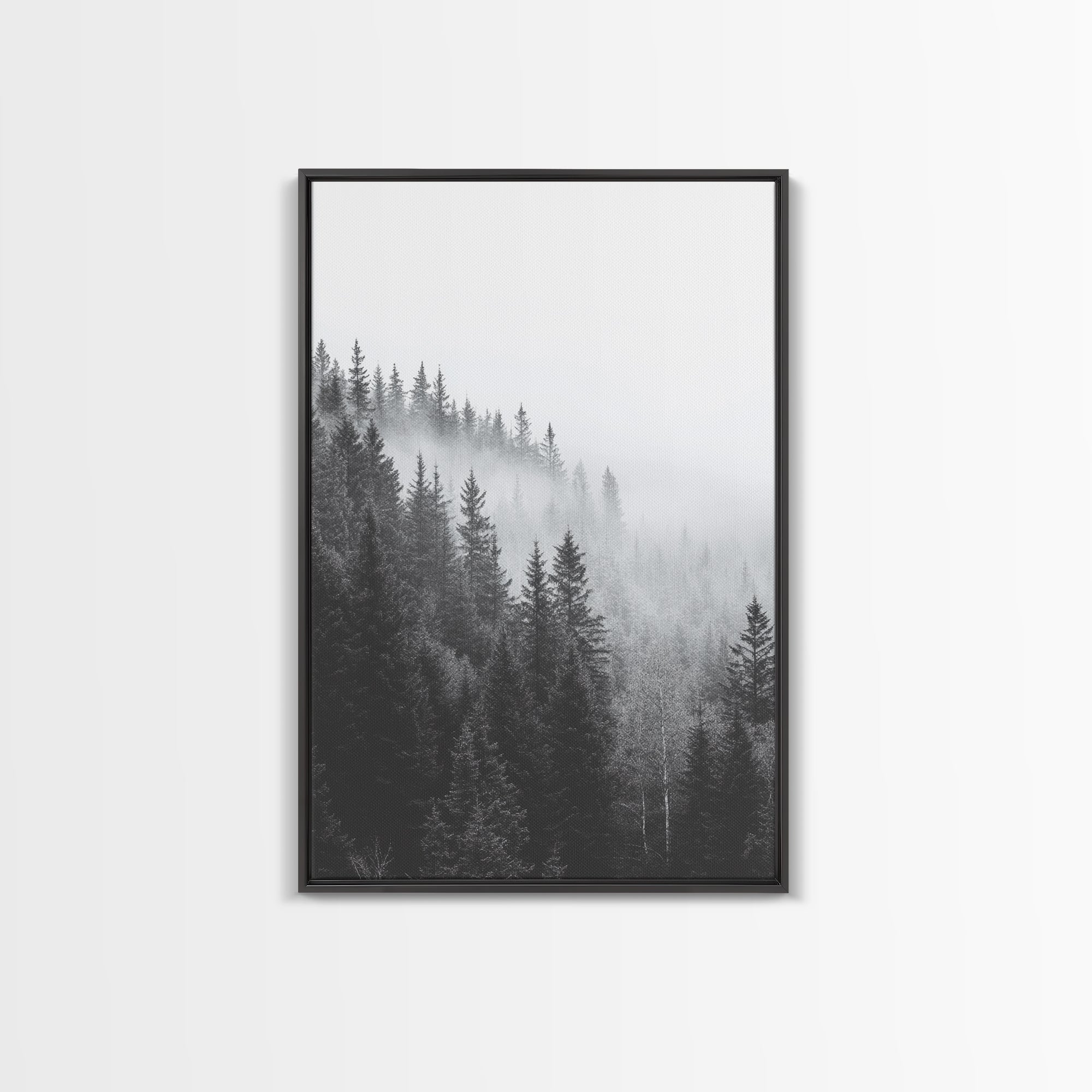 Misty Forest canvas walnut frame view