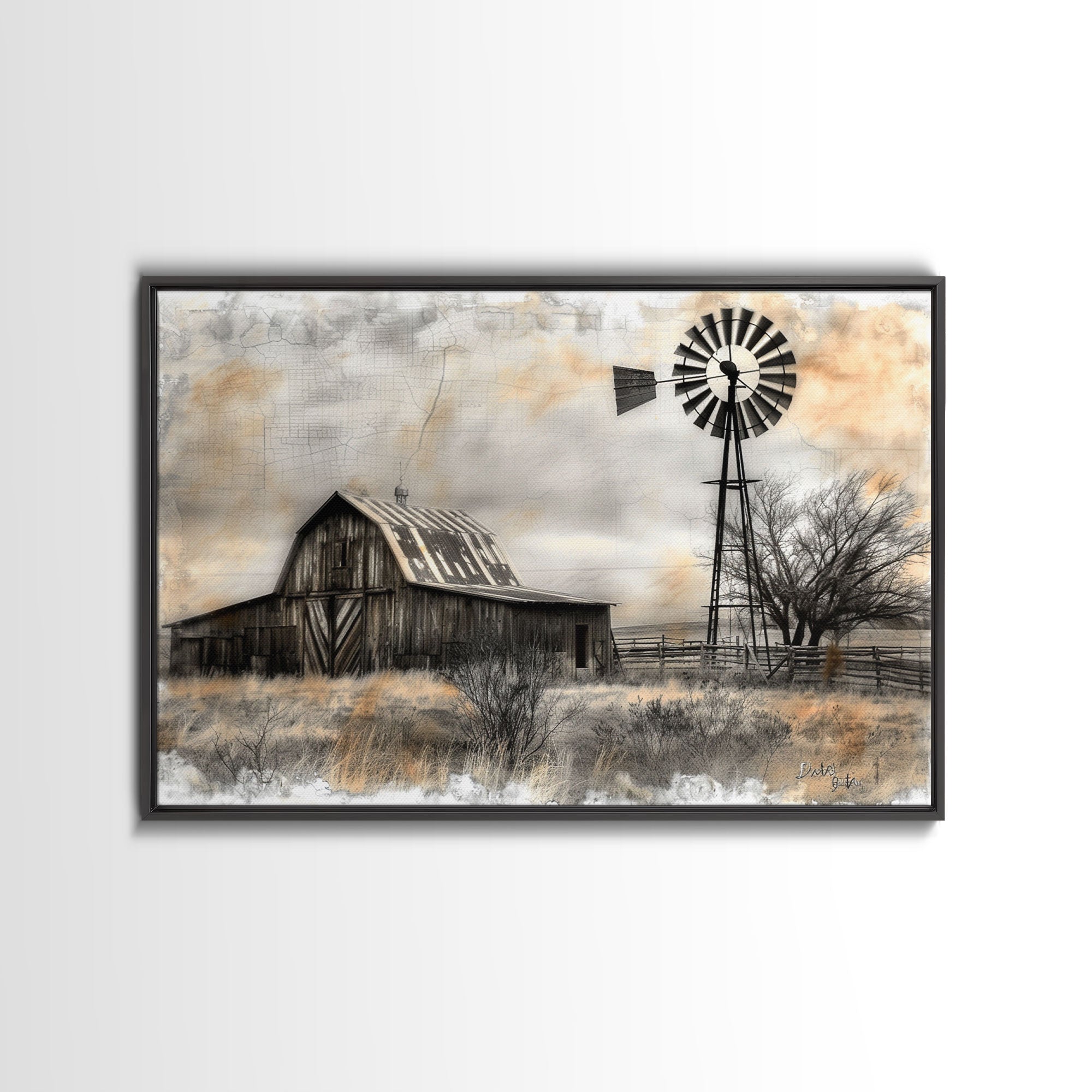 Rustic Farmhouse Barn Canvas Wall Art