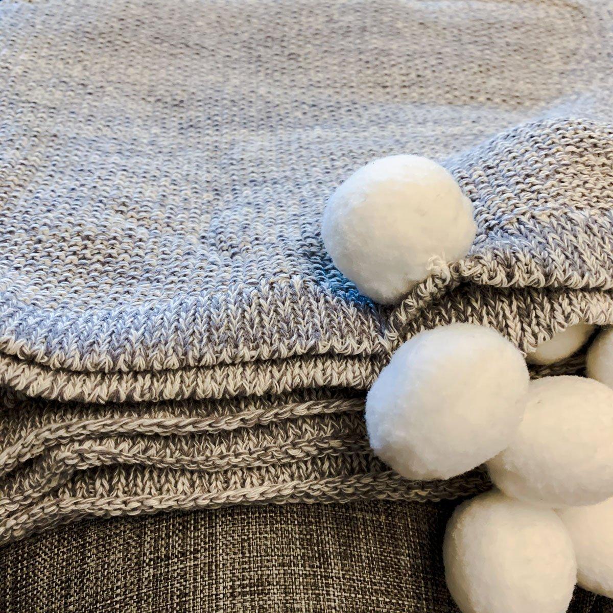 Casablanca Pom Pom Cotton Throw Blanket