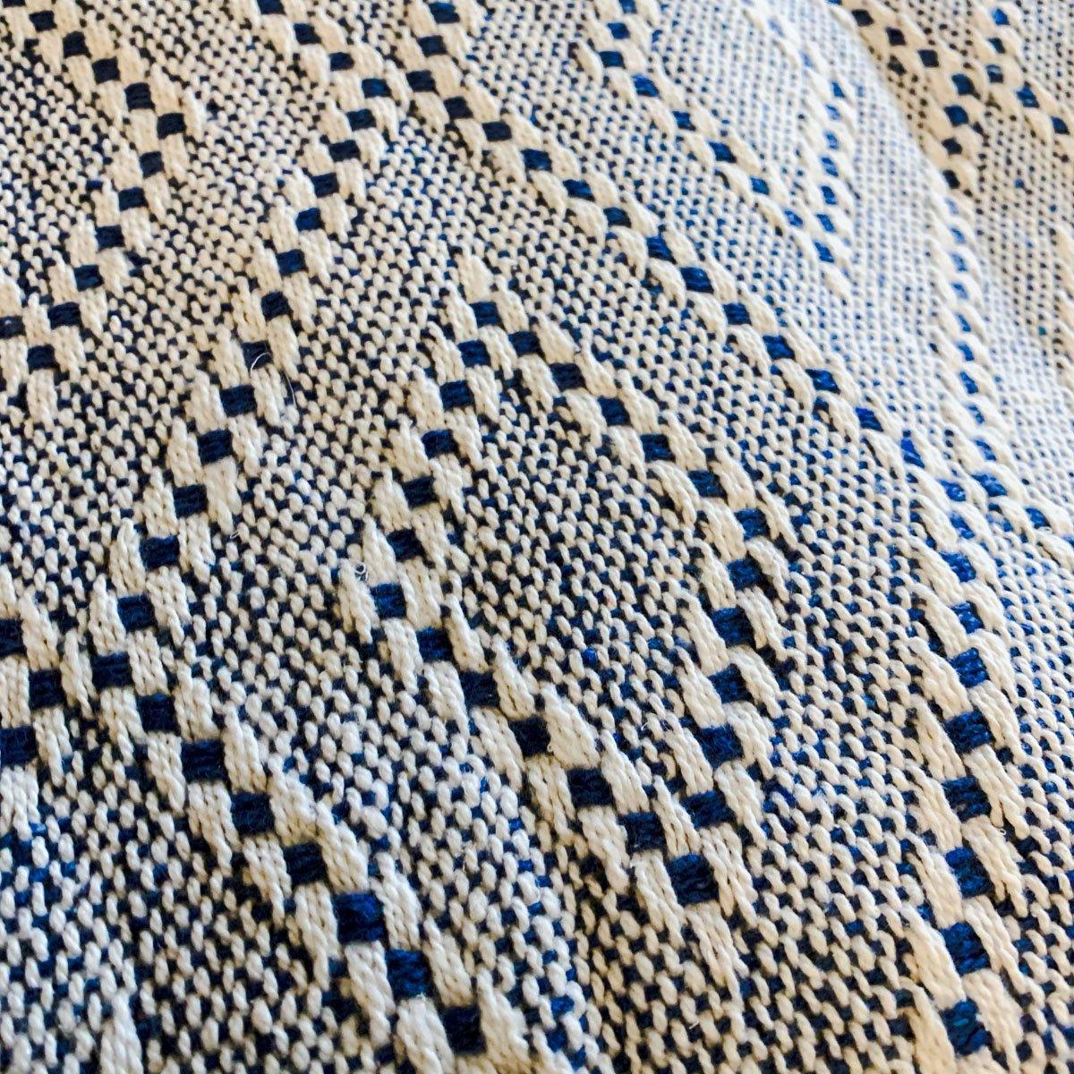 Tassel Blue Cotton Throw Blanket