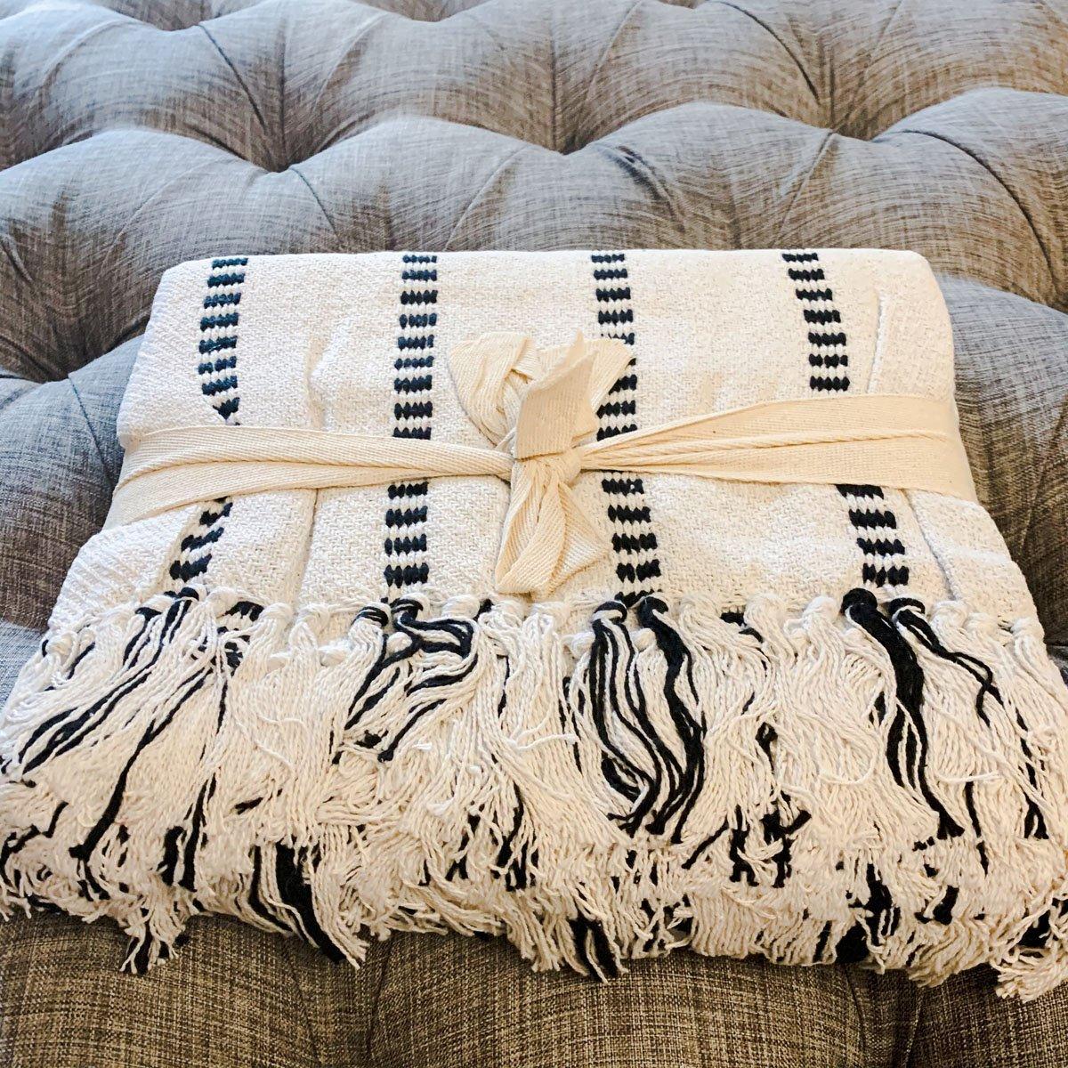 Walk The Line Cotton Throw Blanket