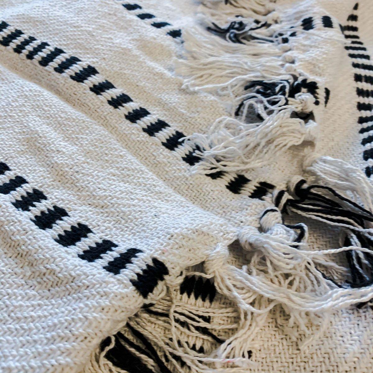 Walk The Line Cotton Throw Blanket