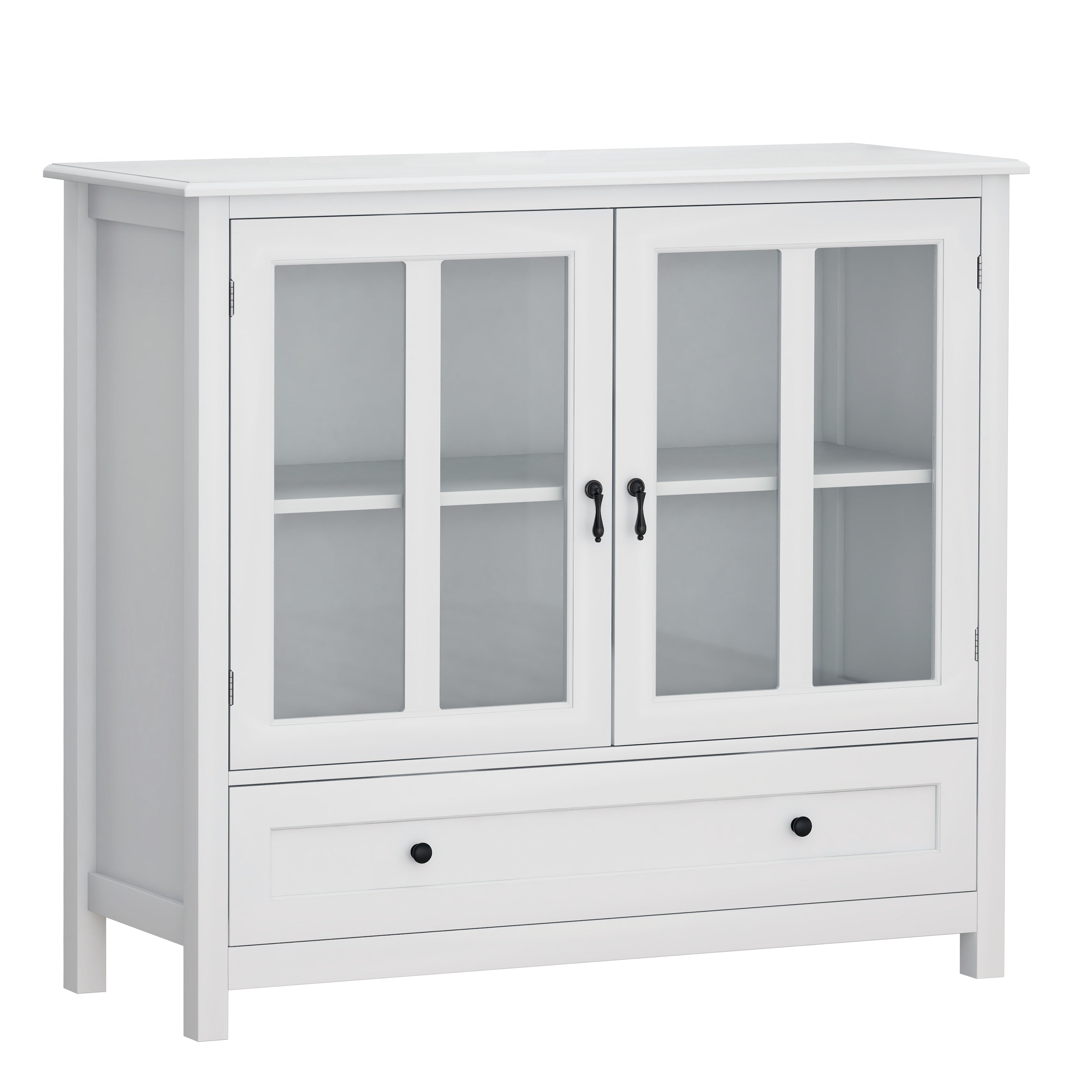 Buffet Storage Cabinet with Double Glass Doors