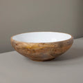 Madras large oval footed mango wood serving bowl