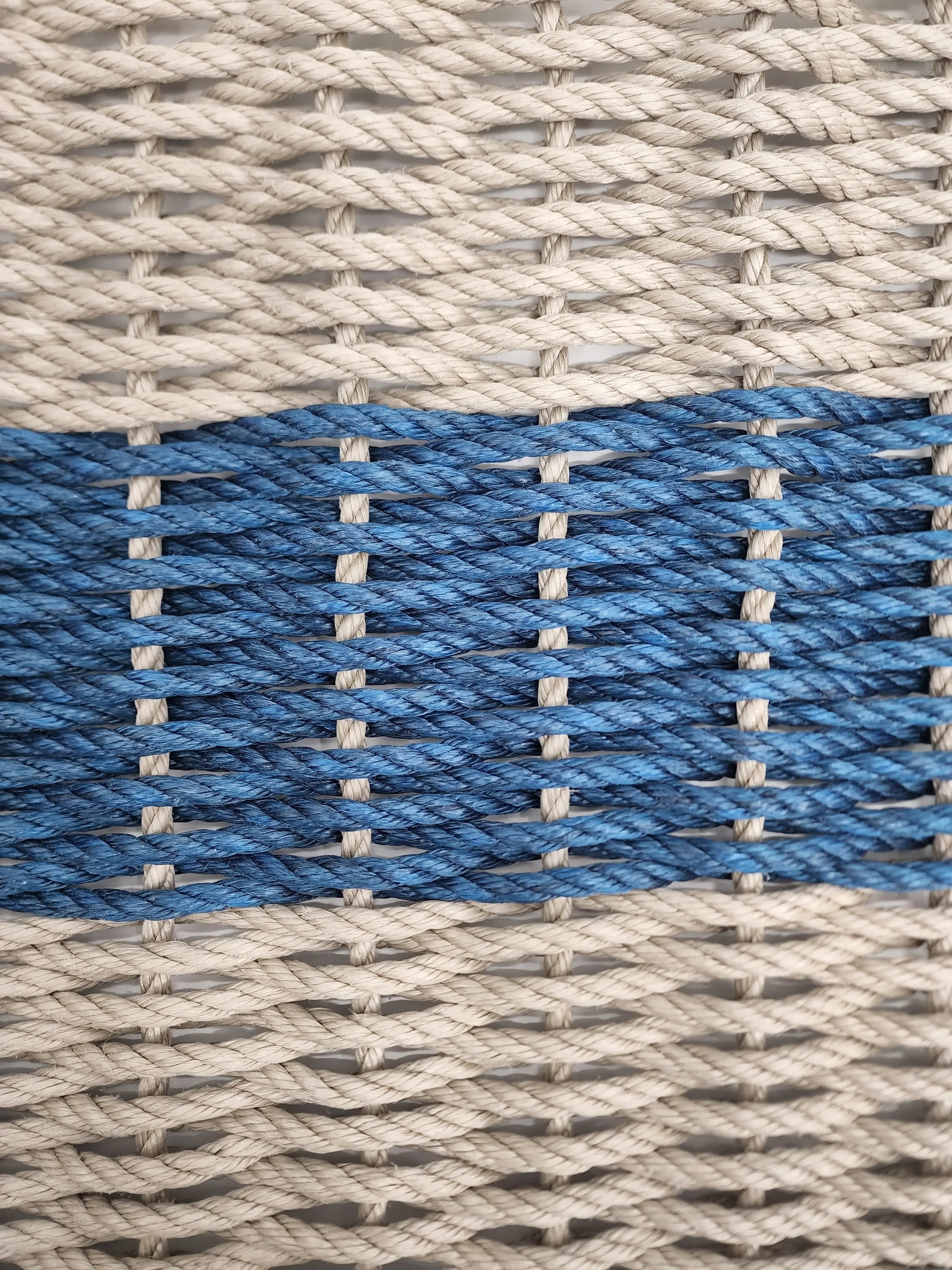Tan & Navy Blue Lobster Rope Doormat