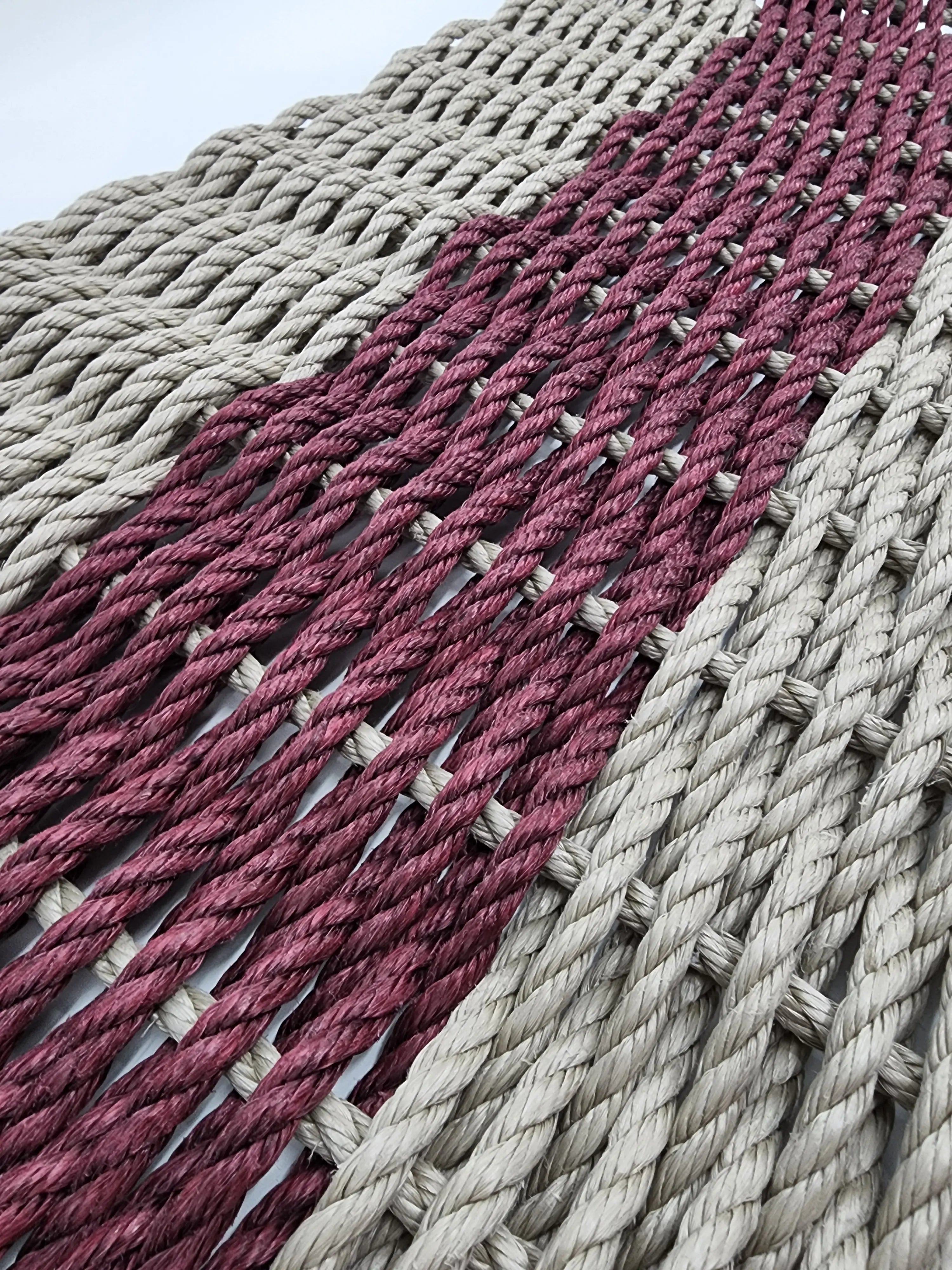 Tan & Burgundy Lobster Rope Doormat