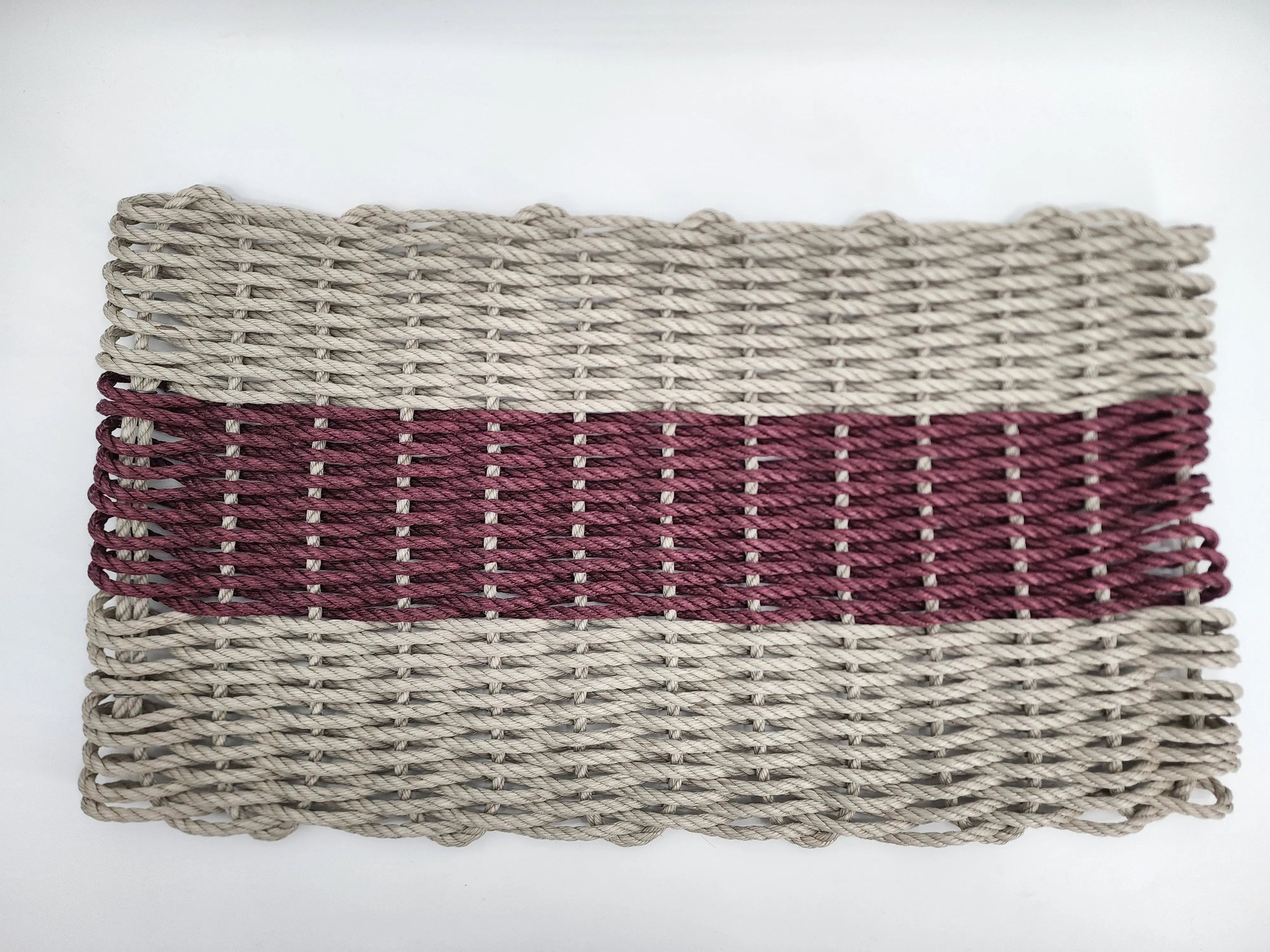 Tan & Burgundy Lobster Rope Doormat