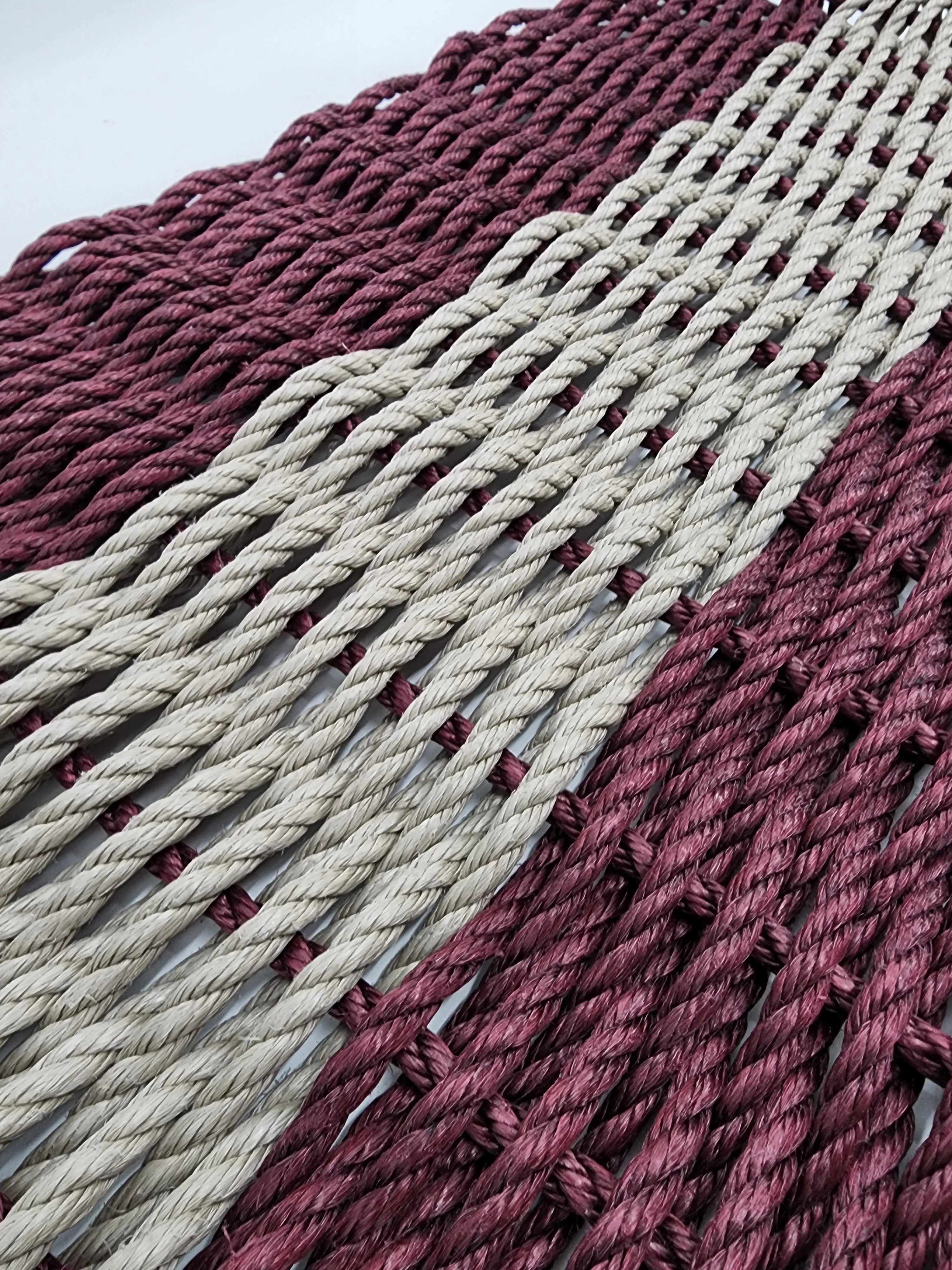Burgundy & Tan Lobster Rope Doormat