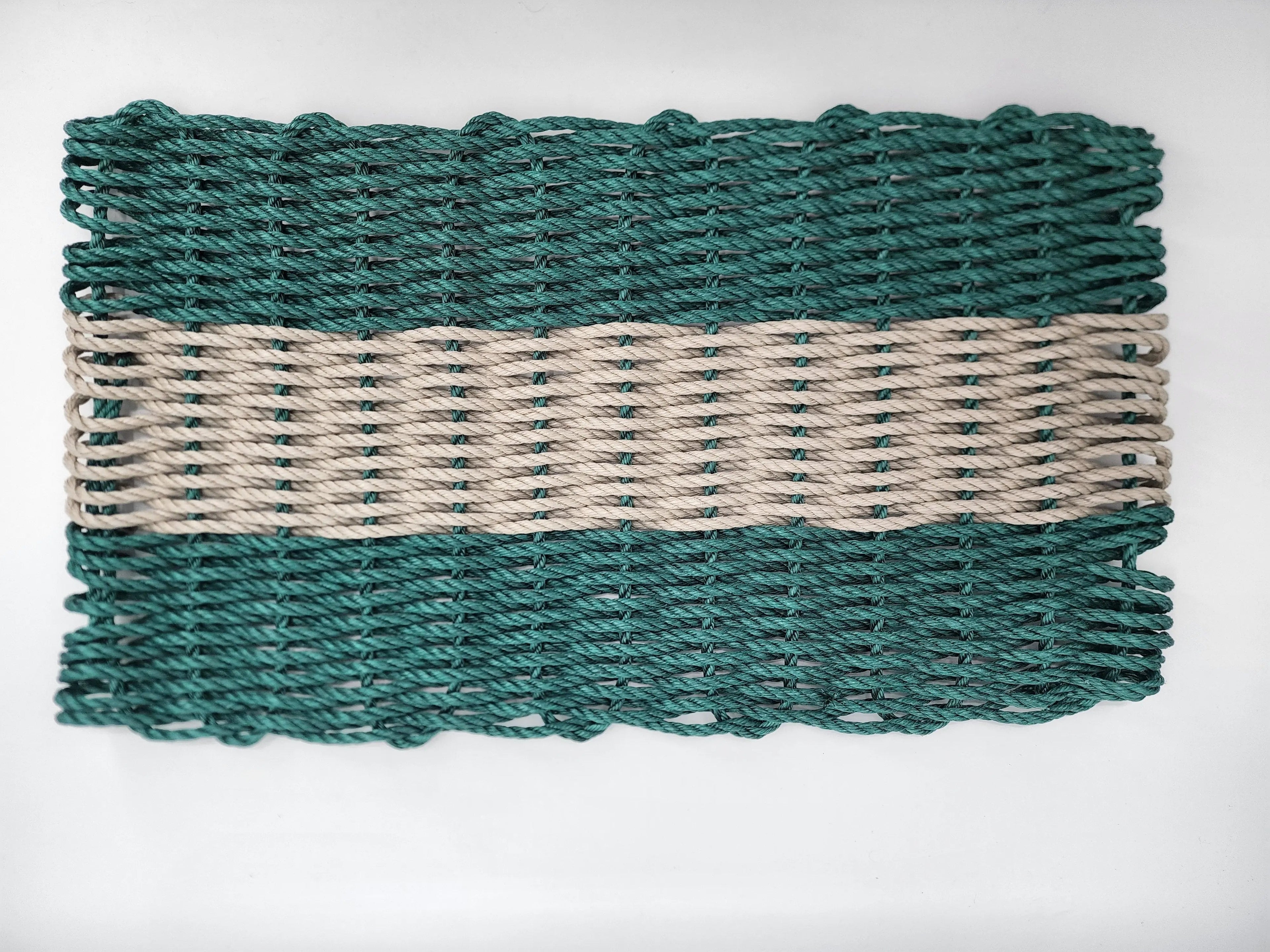 Hunter Green & Tan Lobster Rope Doormat