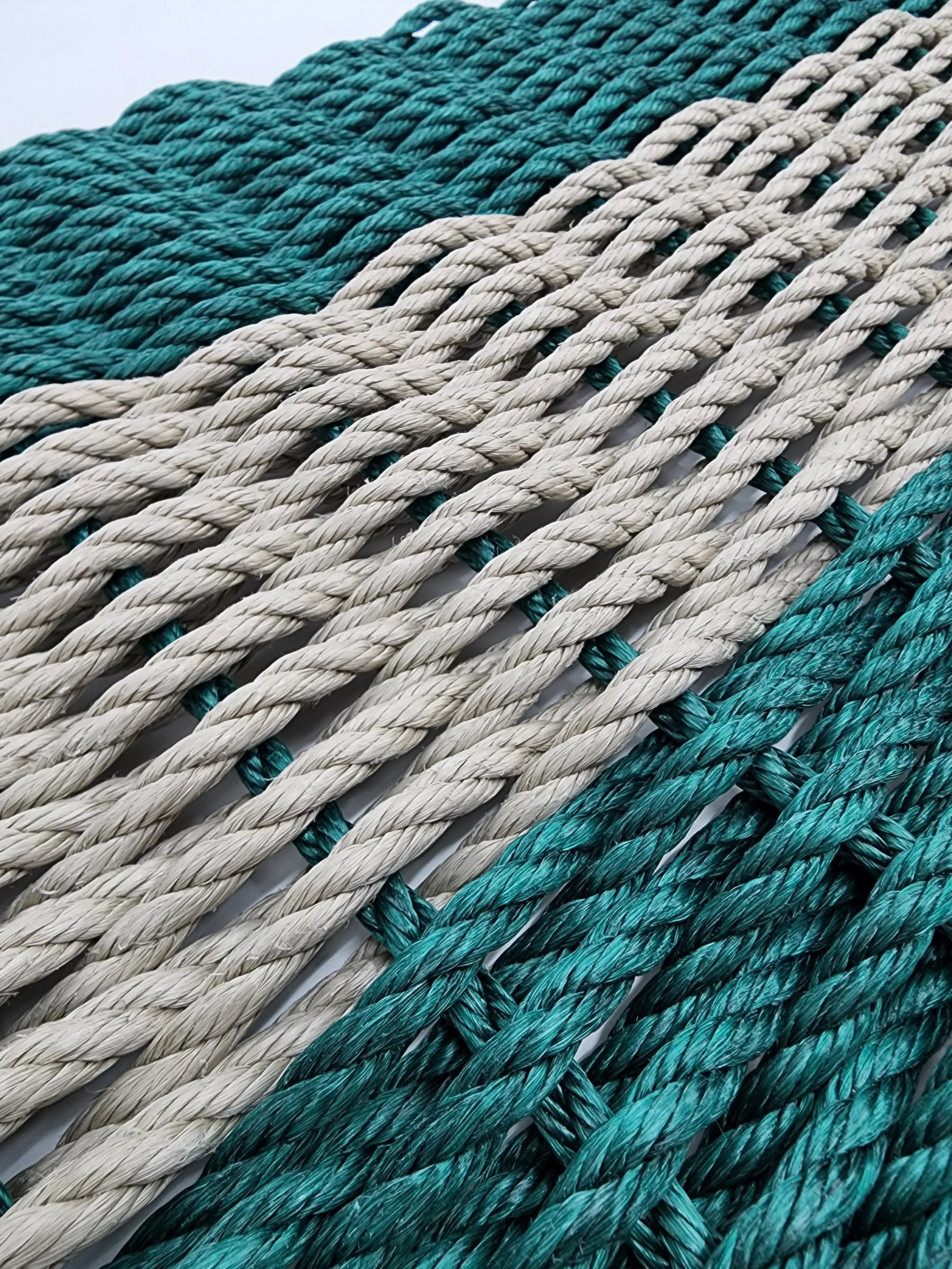 Hunter Green & Tan Lobster Rope Doormat