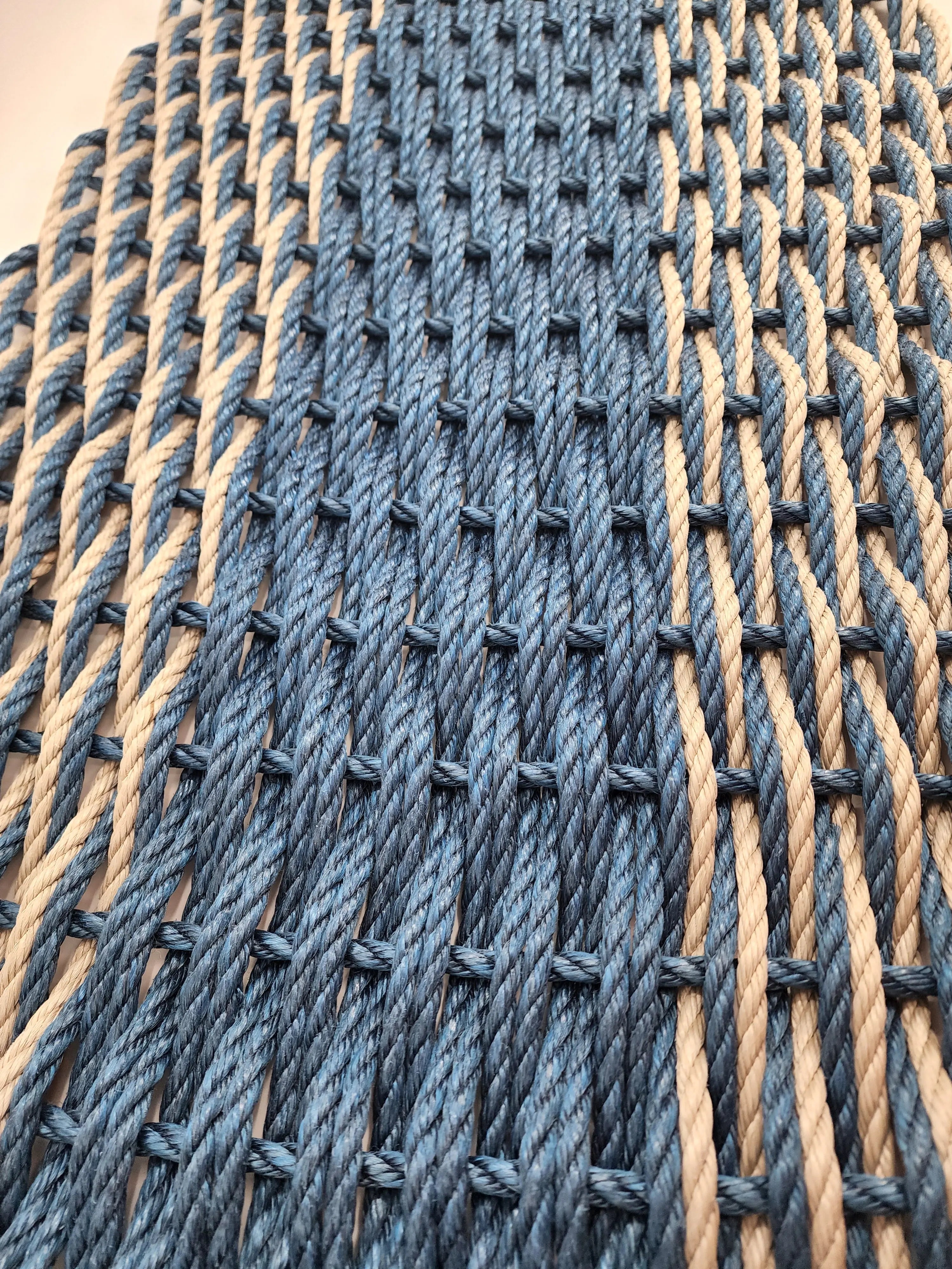 Navy Blue & Tan Double Weave Lobster Rope Doormat