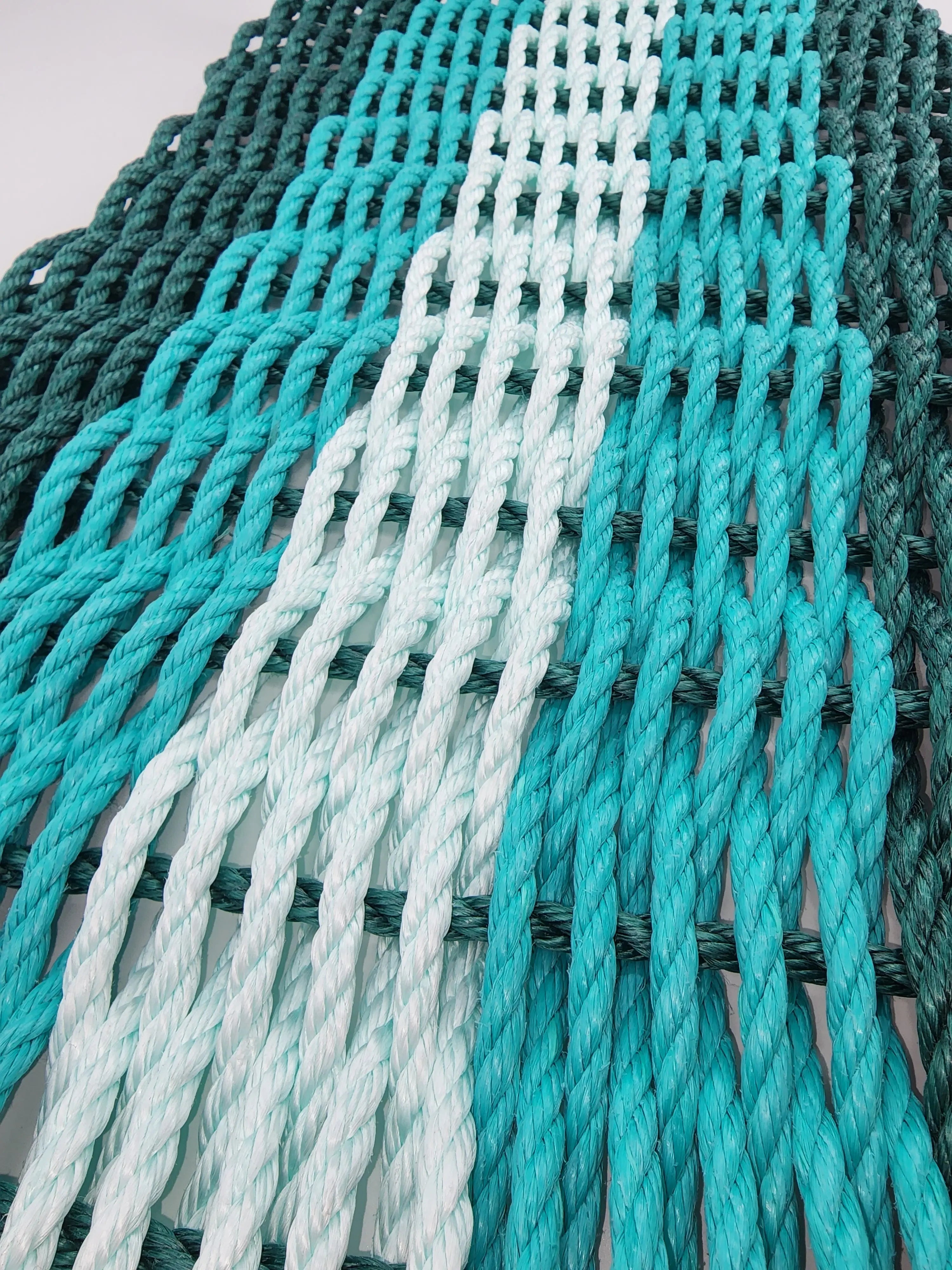 Hunter Green, Teal & Seafoam 5 Stripe Lobster Rope Doormat