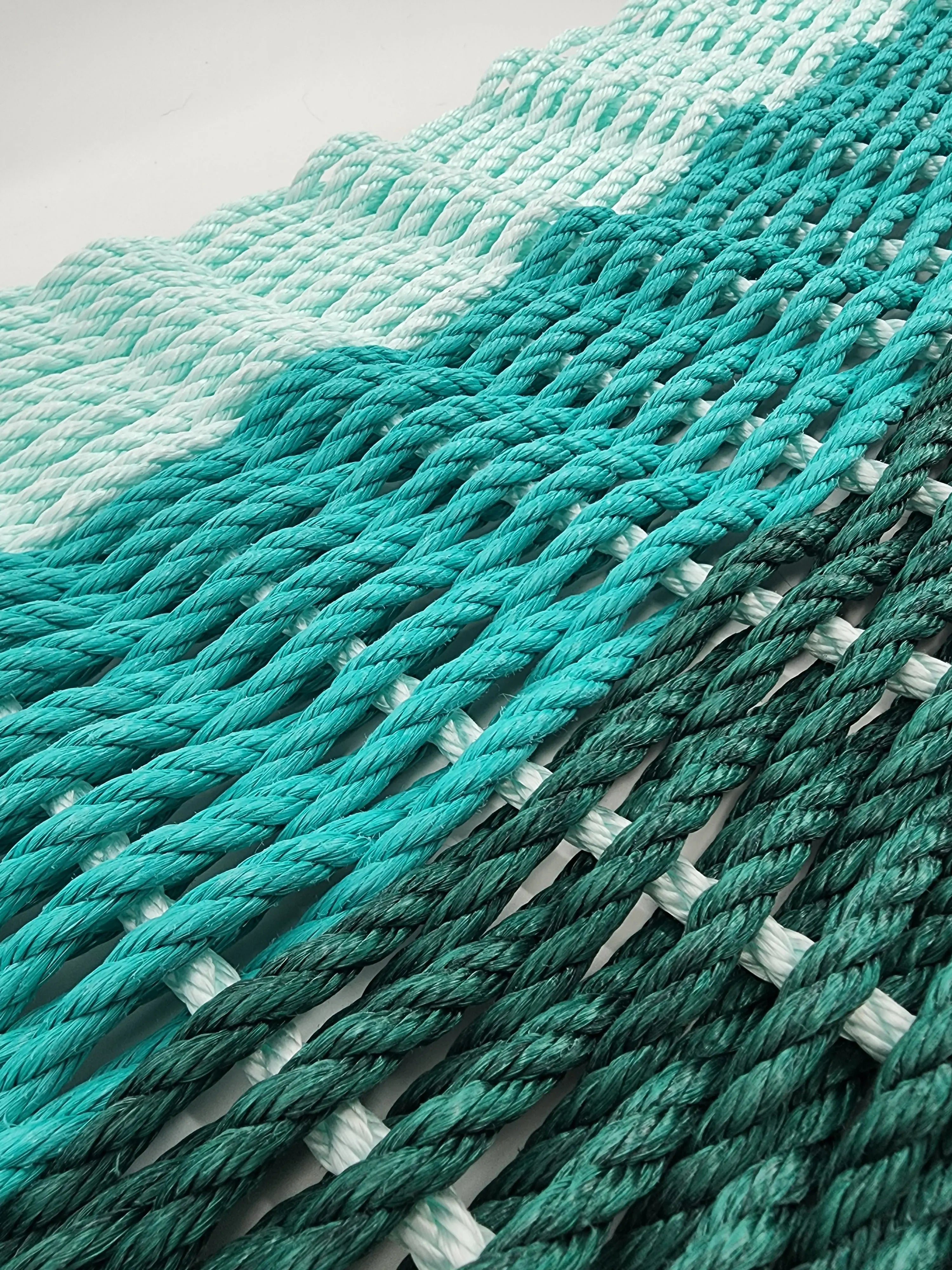 Hunter Green, Green & Teal Ombre Lobster Rope Doormat